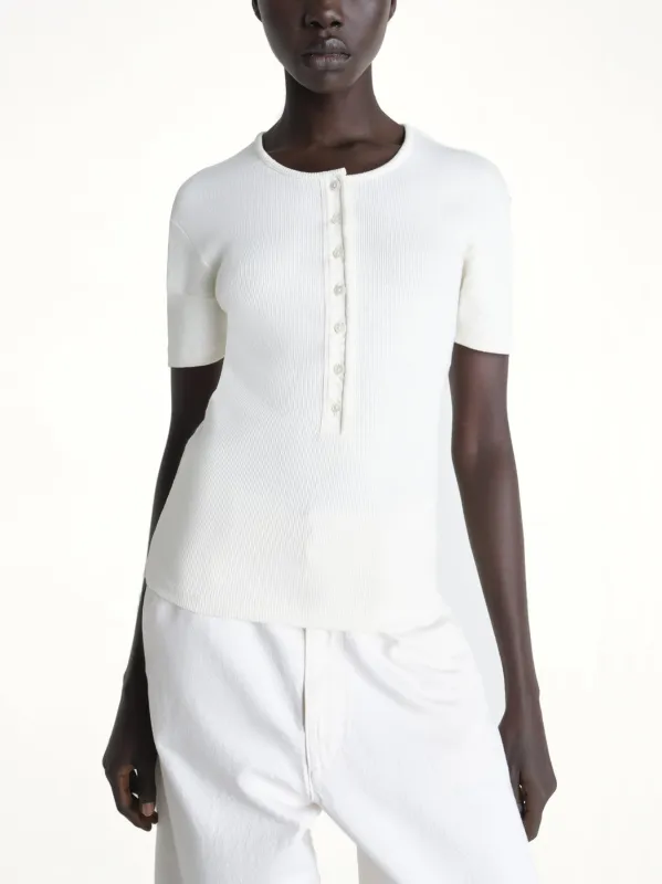 Fitted Henley in Milk sold by MARAIS