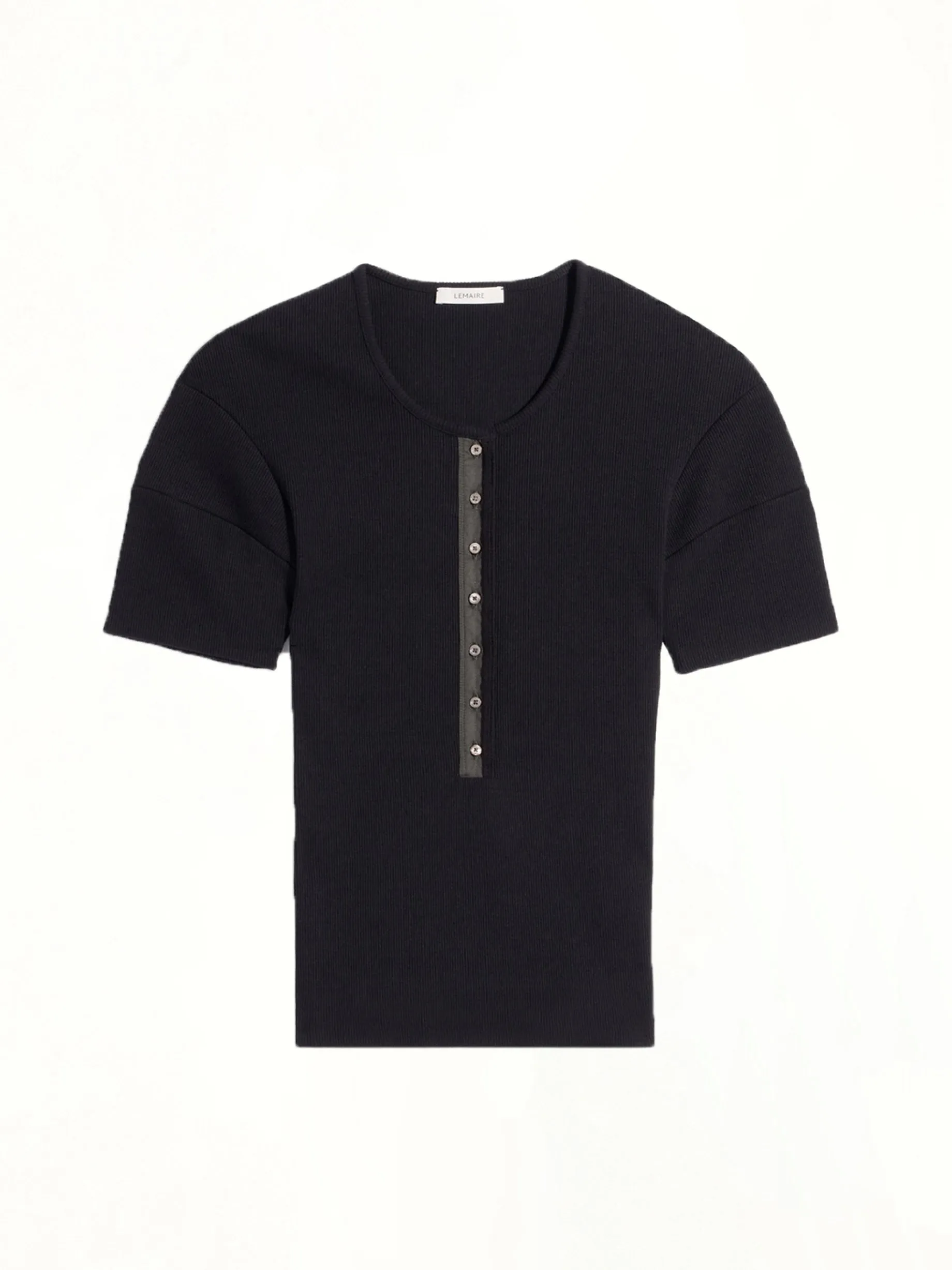 Fitted Henley in Black sold by MARAIS product image thumbnail 2