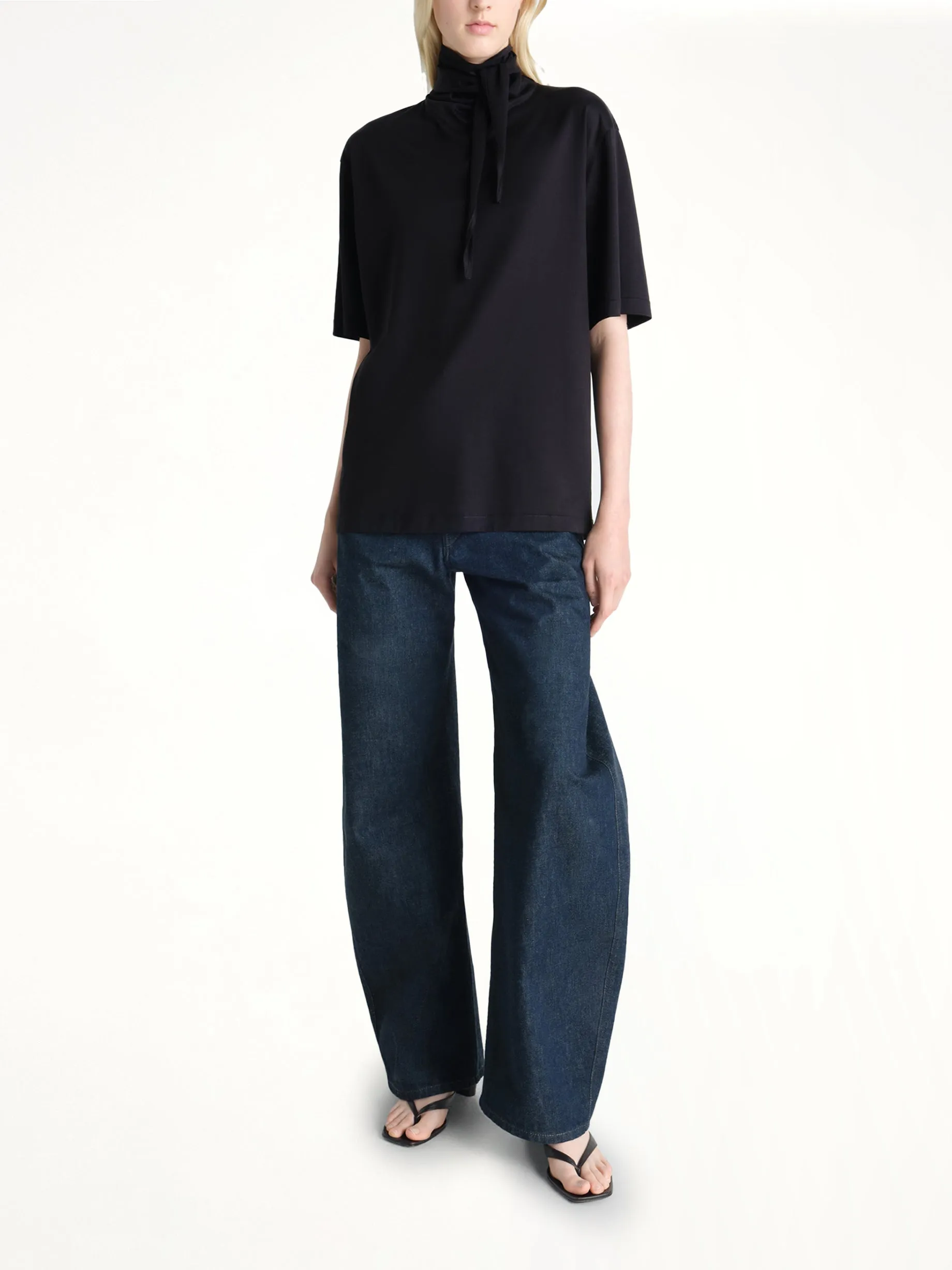 T-Shirt With Foulard in Black sold by MARAIS product image thumbnail 4