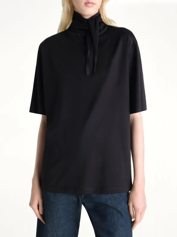 T-Shirt With Foulard in Black sold by MARAIS