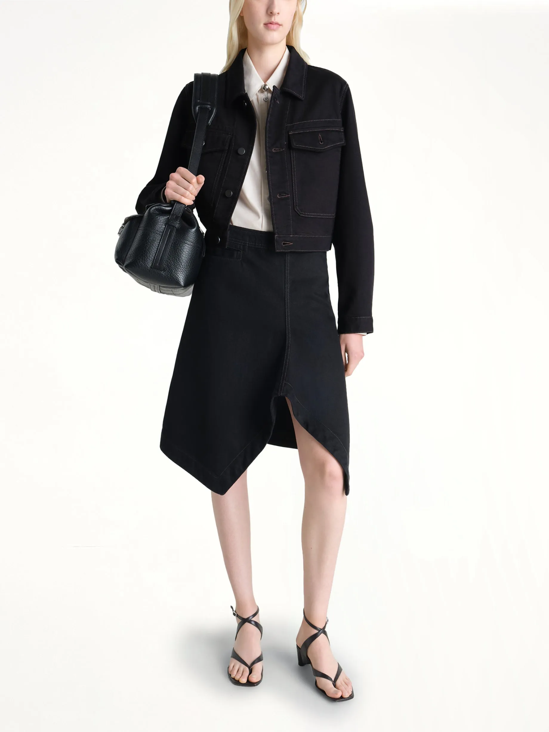 Asymmetric Short Skirt in Black sold by MARAIS product image thumbnail 4