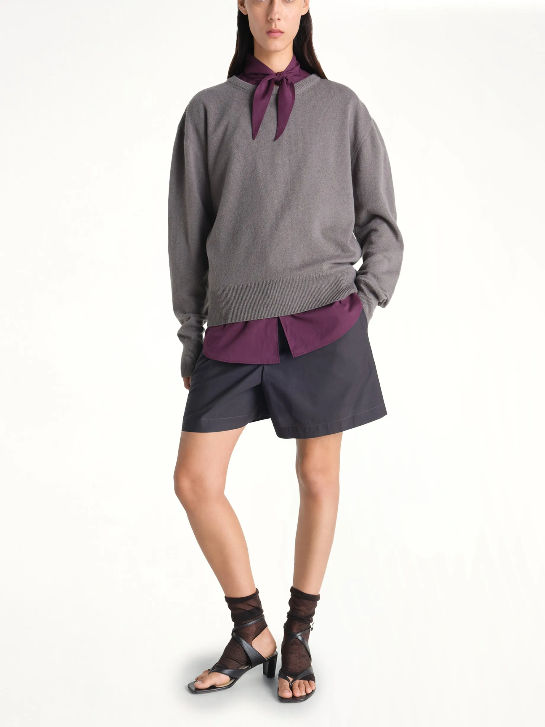 Crew Neck Sweater in Wolf sold by MARAIS product image thumbnail 3