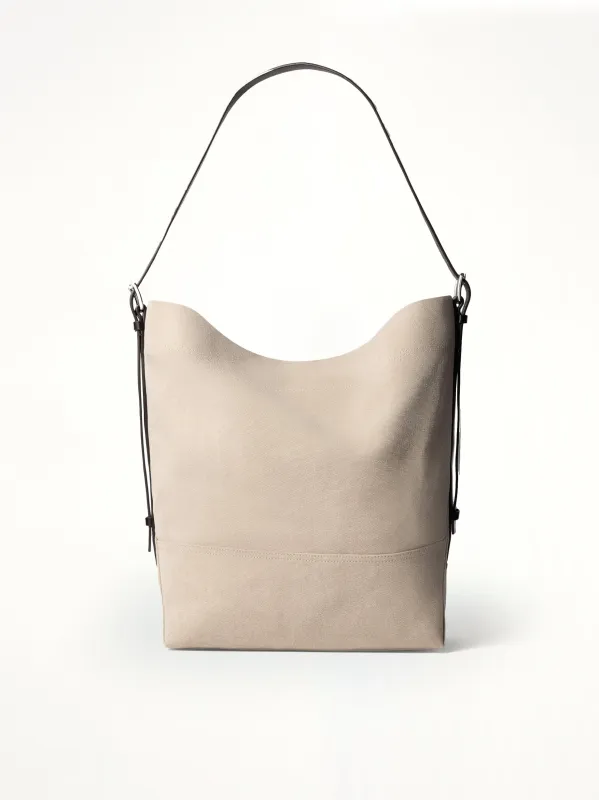 Belted Tote Bag in Dark Linen made by Lemaire