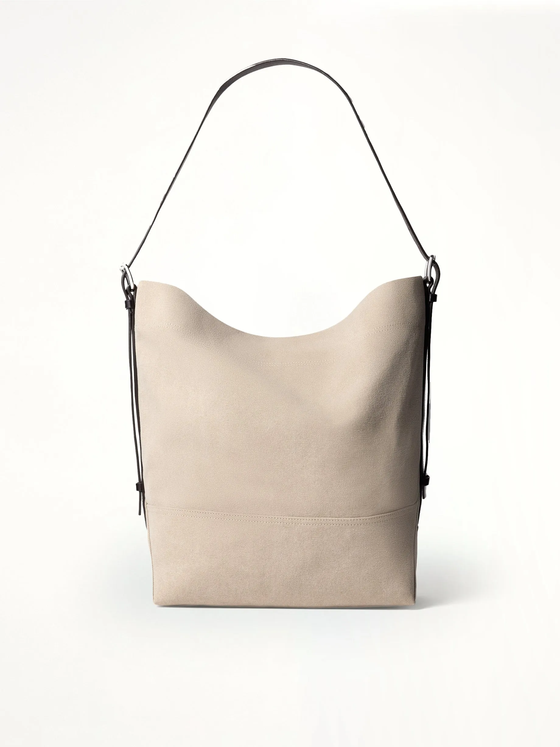 Belted Tote Bag in Dark Linen sold by MARAIS