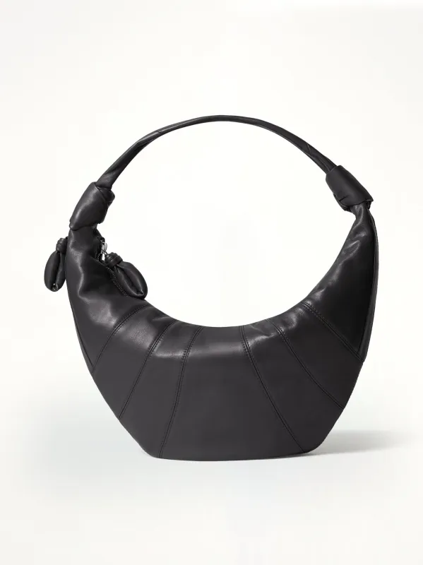 Soft Nappa Fortune Croissant Bag in Dark Chocolate sold by MARAIS
