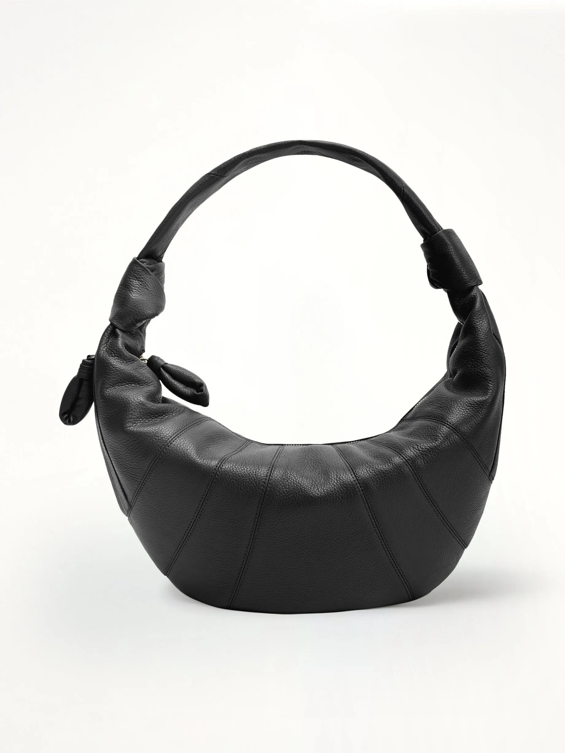 Cowhide Fortune Croissant Bag in Black sold by MARAIS