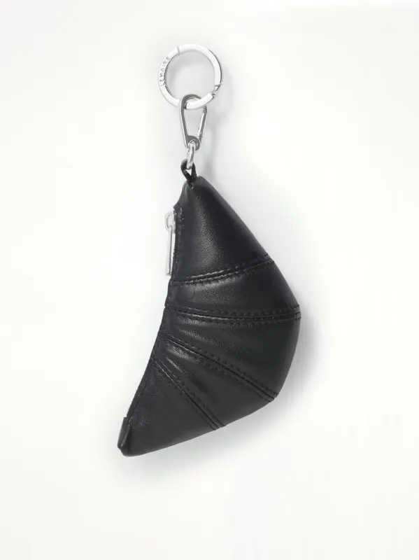 Mini Croissant Soft Nappa Keyring in Dark Chocolate sold by MARAIS