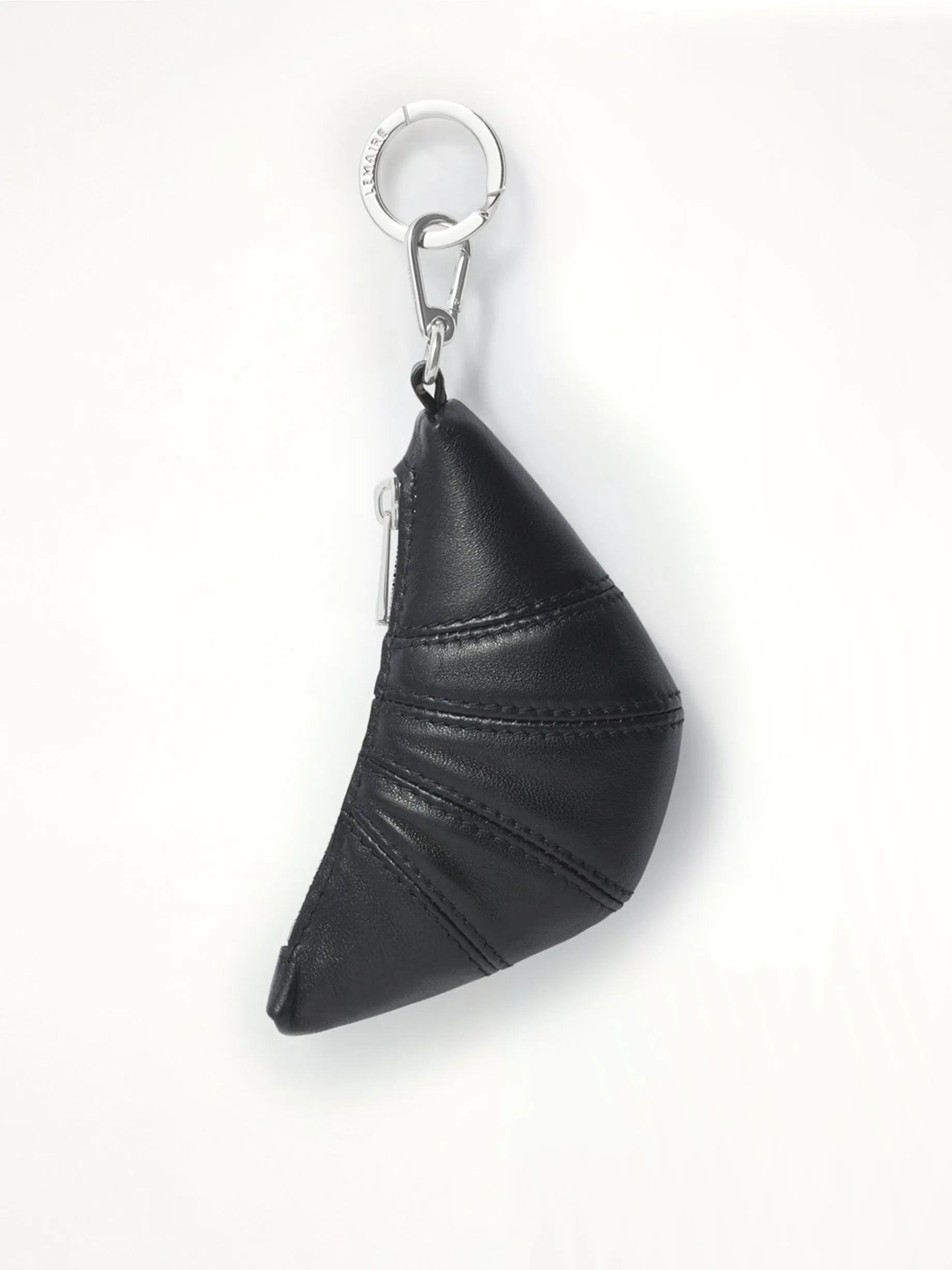 Mini Croissant Soft Nappa Keyring in Dark Chocolate sold by MARAIS