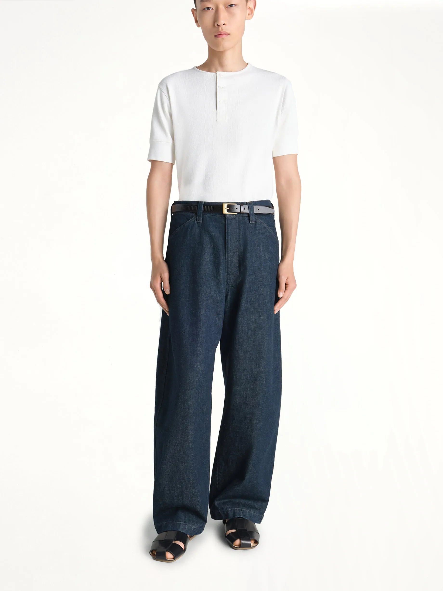 Rib Henley Top in Milk sold by MARAIS product image thumbnail 3