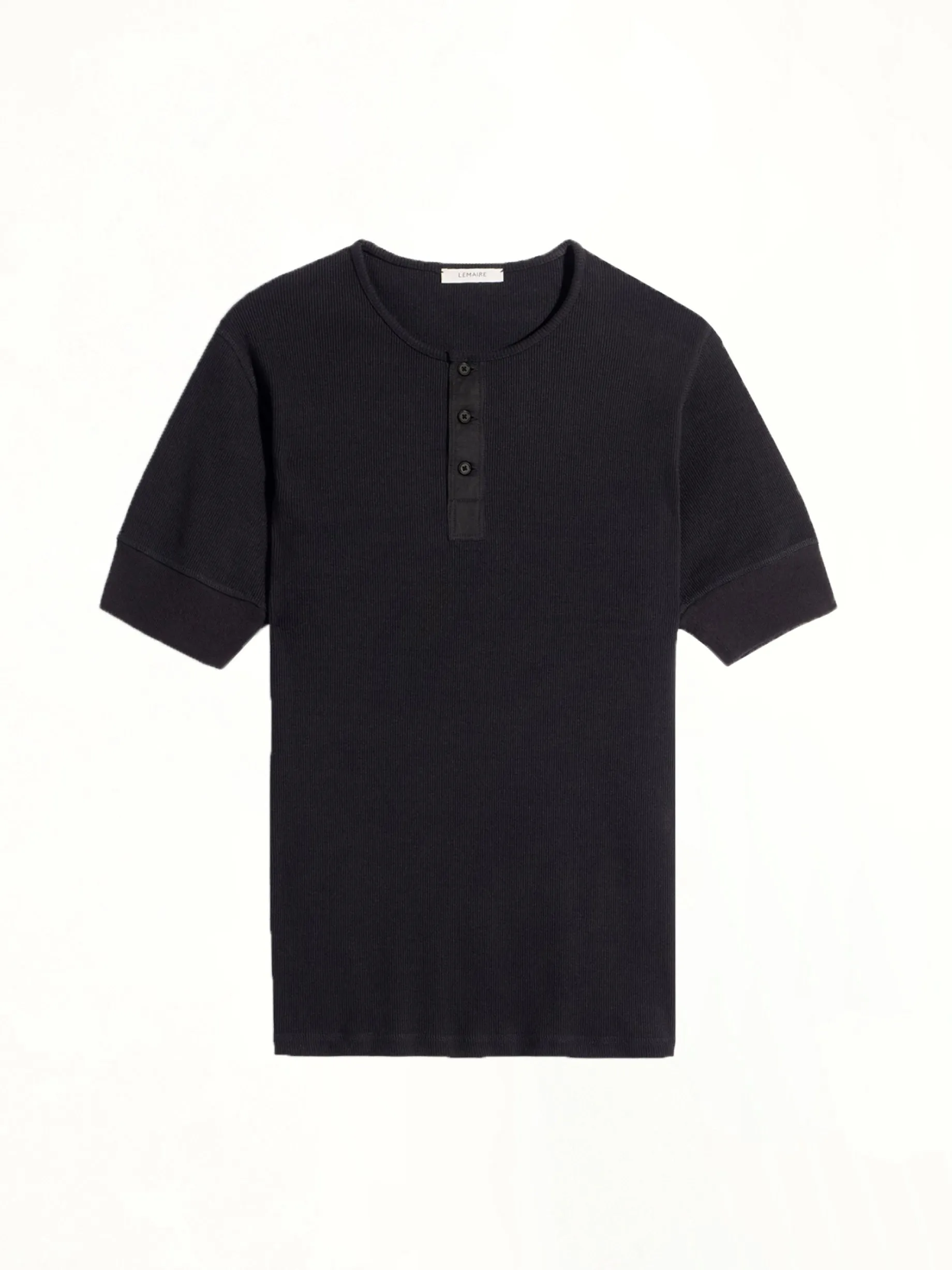 Rib Henley Top in Black sold by MARAIS product image thumbnail 2
