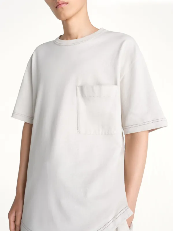 Boxy SS T-Shirt in Pearl made by Lemaire
