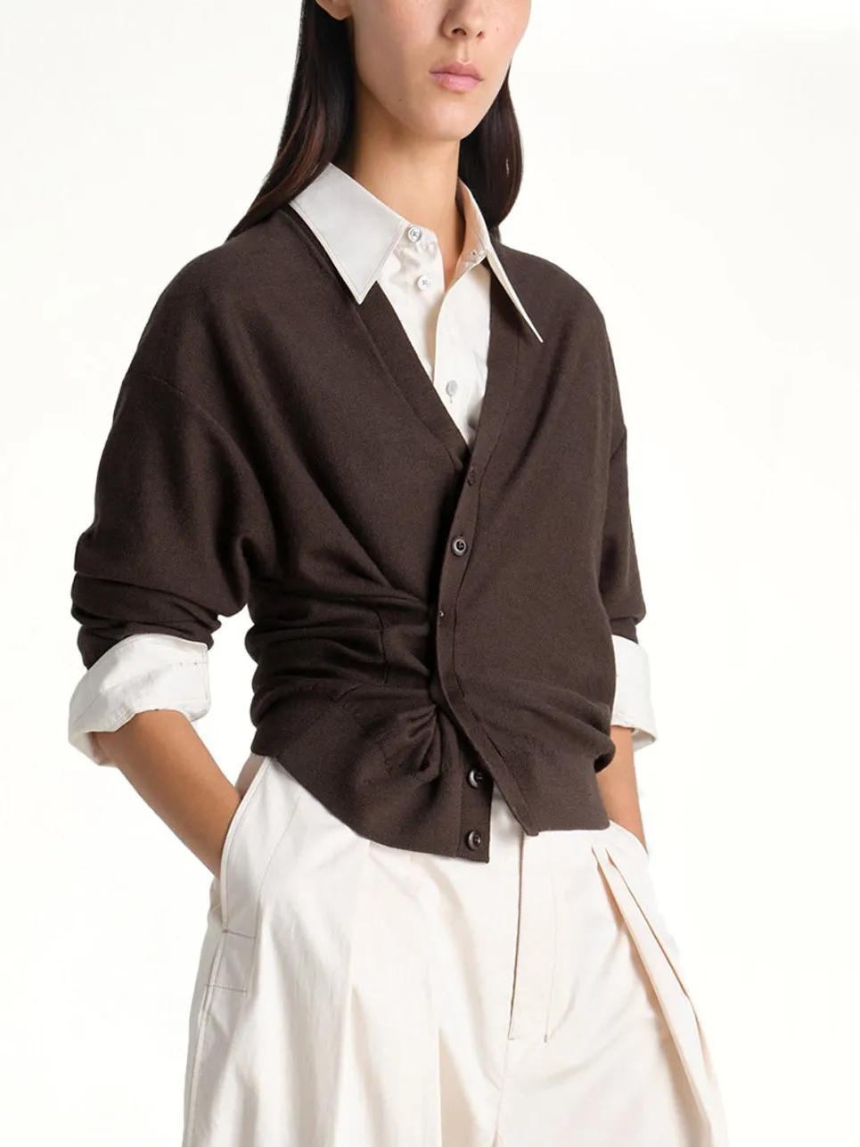 Twisted Cardigan in Dark Cacao sold by MARAIS product image thumbnail 3