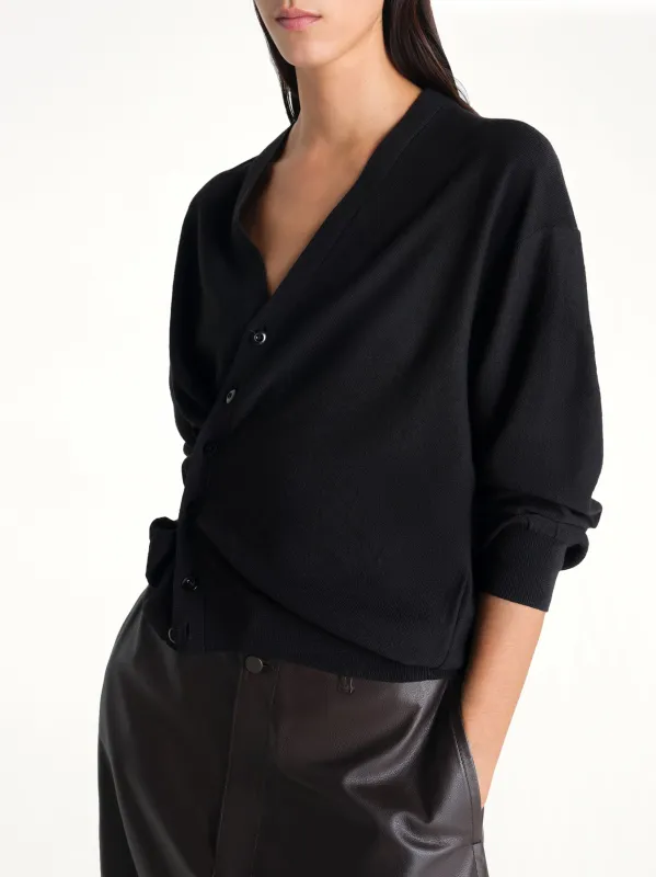 Twisted Cardigan in Black made by Lemaire