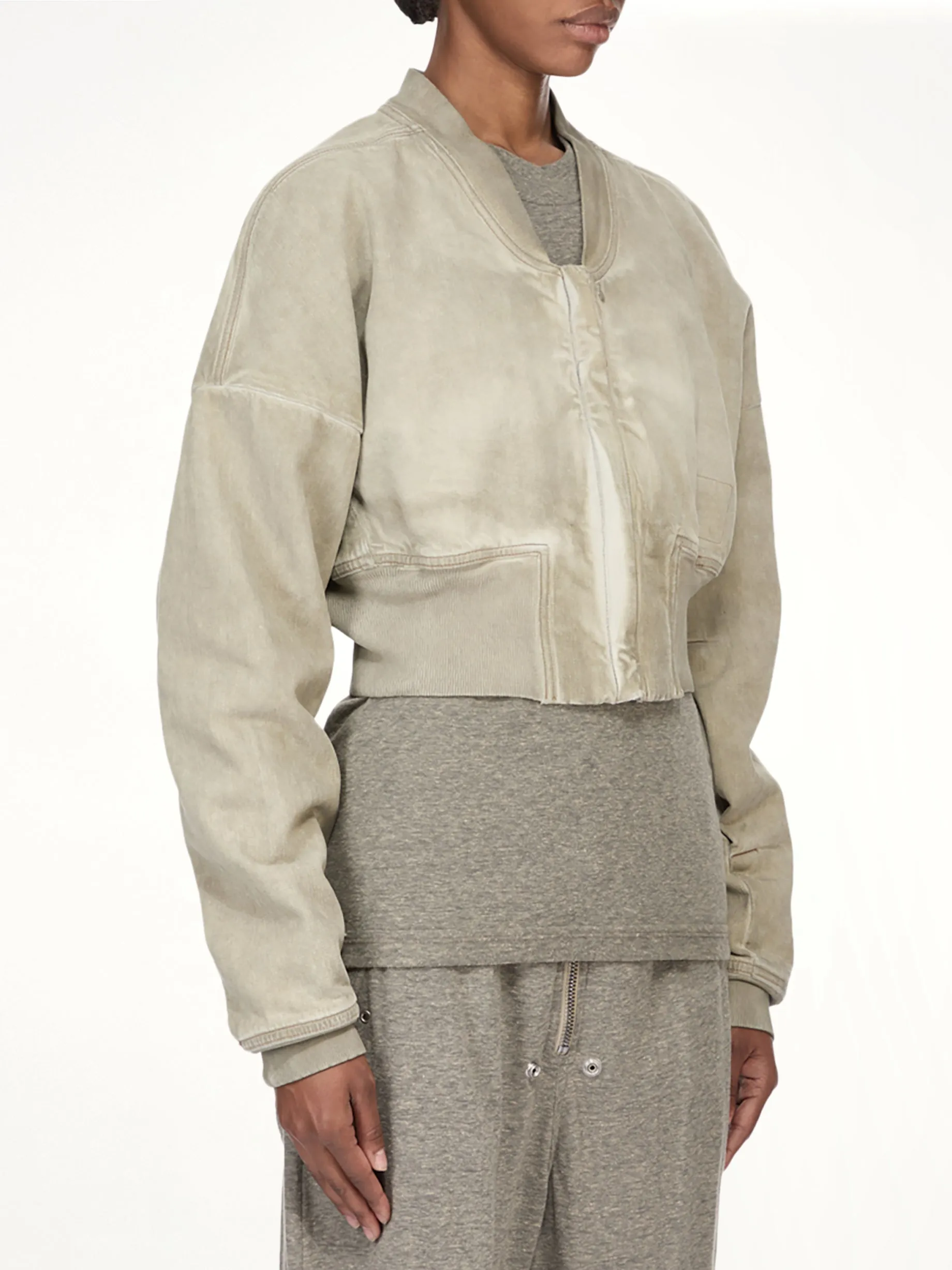 Flight Jacket Cropped in Sand sold by MARAIS product image thumbnail 2