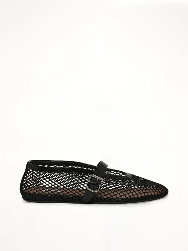Ballet Fishnet Flats in Black sold by MARAIS
