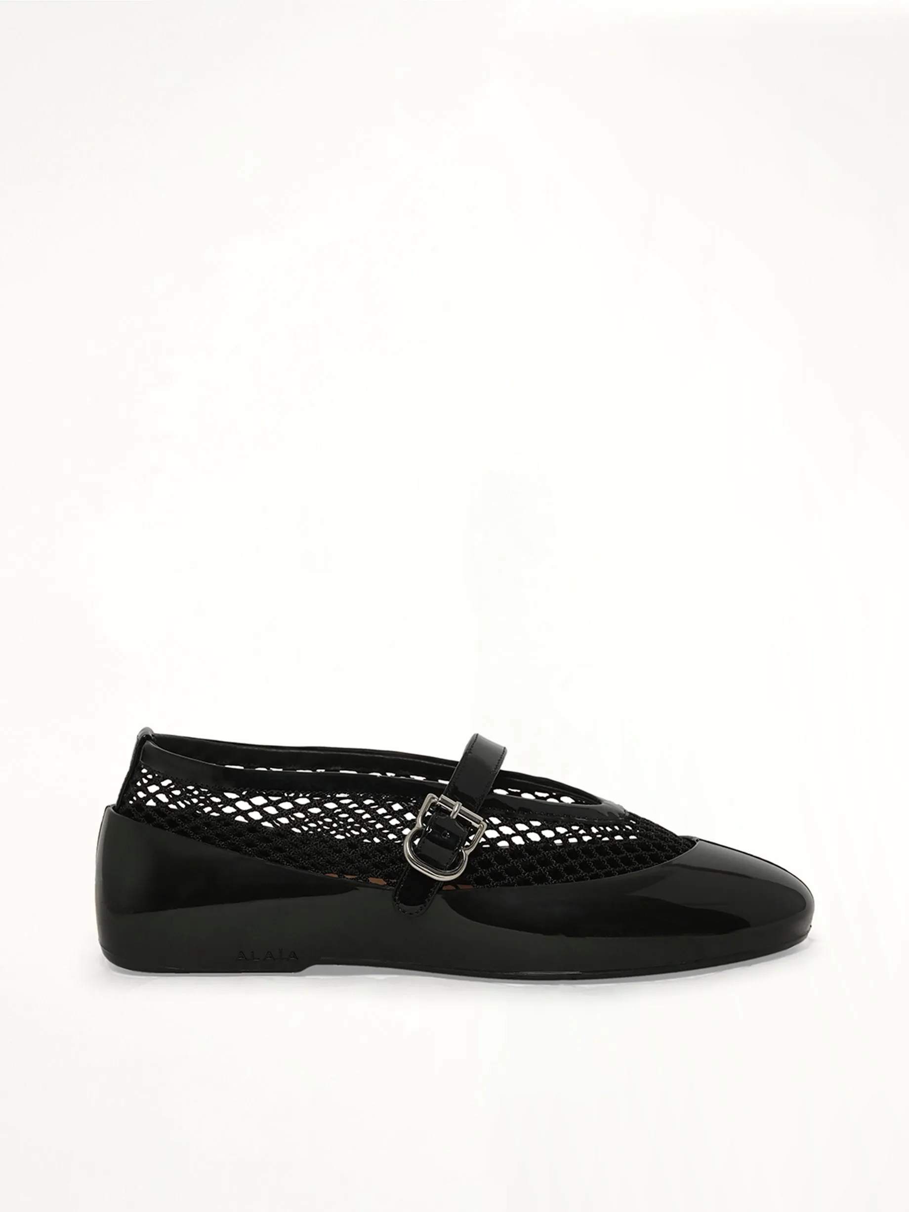 Ballet Fishnet & Rubber Flats in Black sold by MARAIS