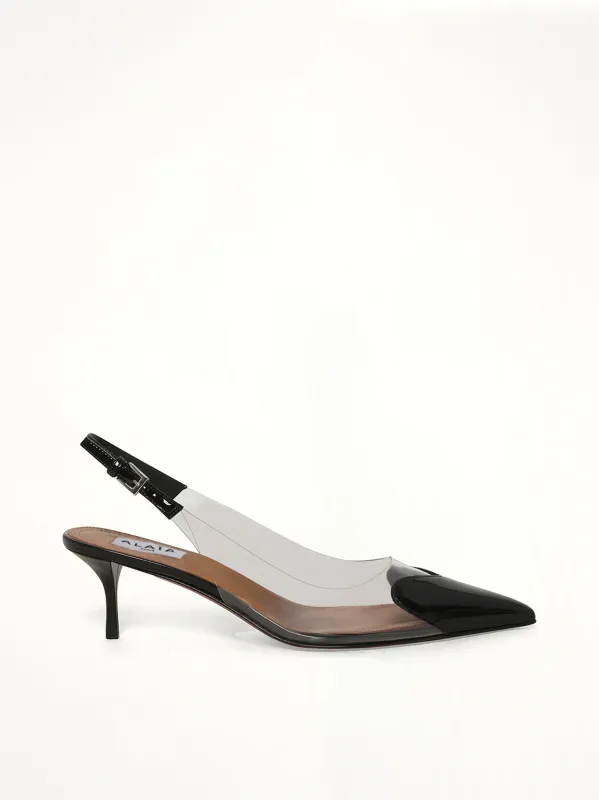 Le Coeur Slingbacks H55 in Black made by Alaia