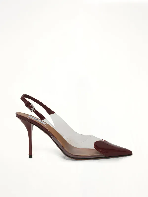 Le Coeur Slingbacks H90 in Rouge Grenat made by Alaia