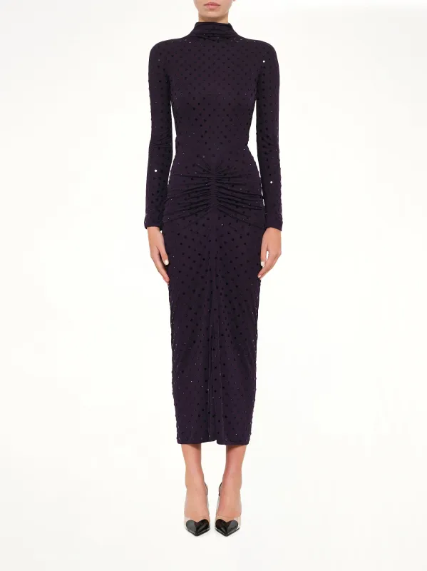 Draped Dress LS in Aubergine made by Alaia