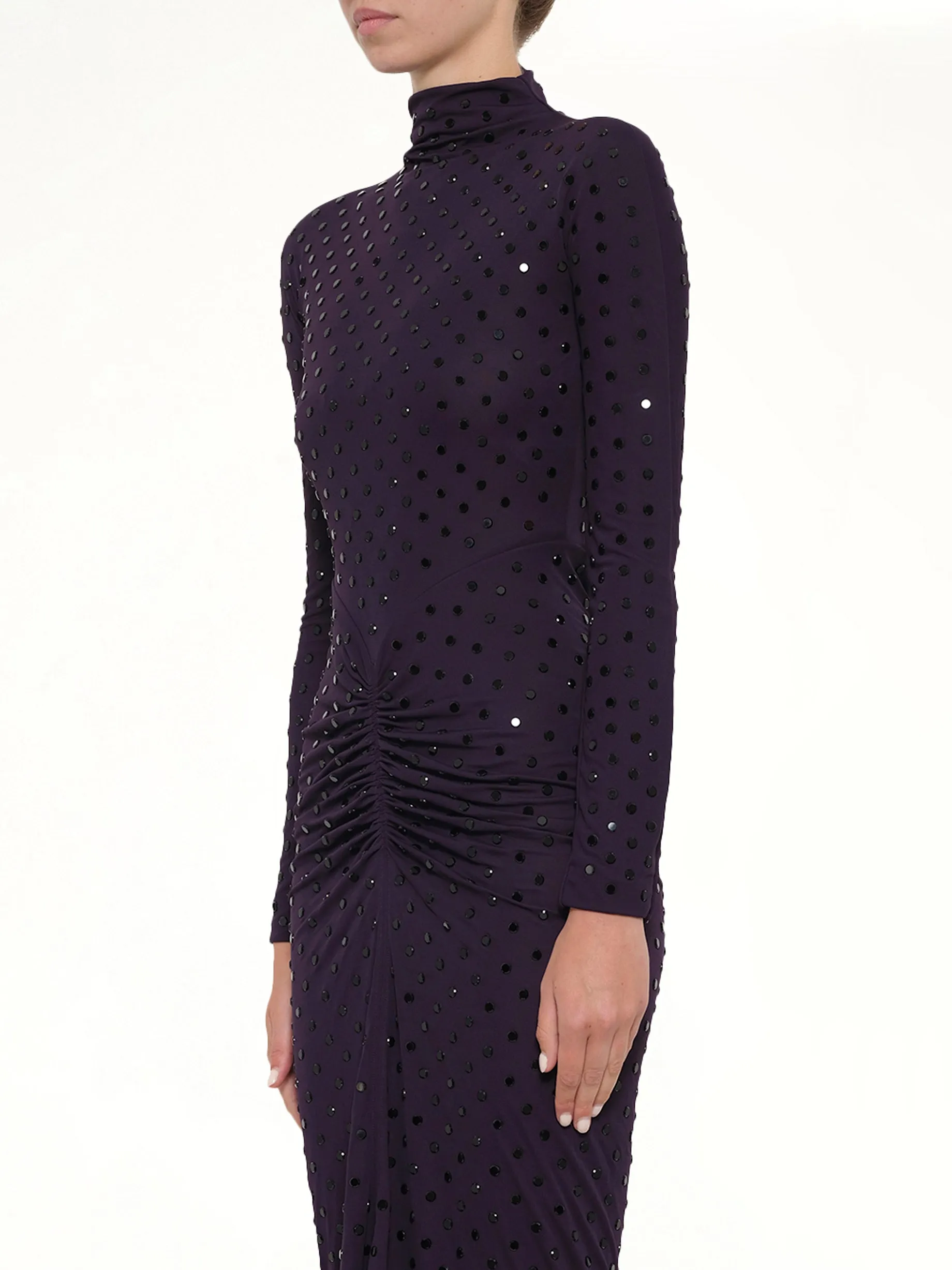 Draped Dress LS in Aubergine sold by MARAIS product image thumbnail 3