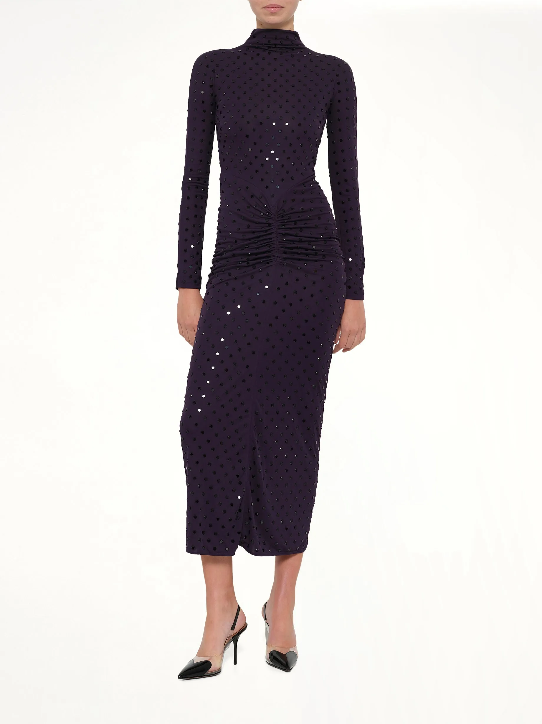 Draped Dress LS in Aubergine sold by MARAIS product image thumbnail 4