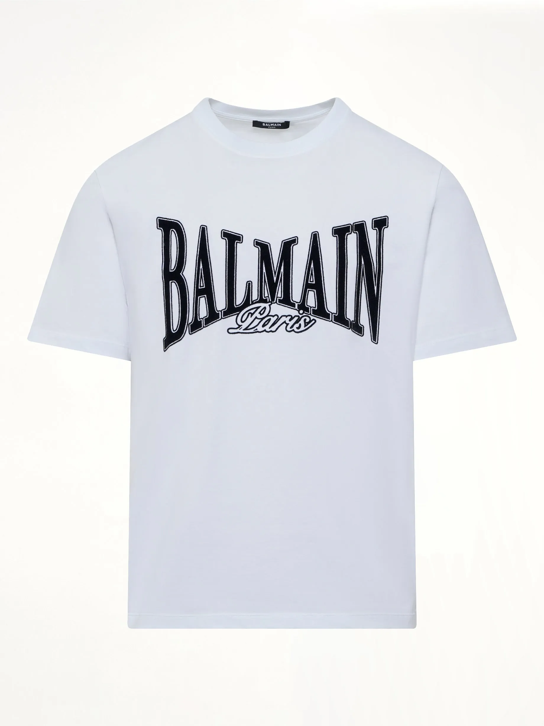 Balmain College Flock T-Shirt in White/Black sold by MARAIS product image thumbnail 2