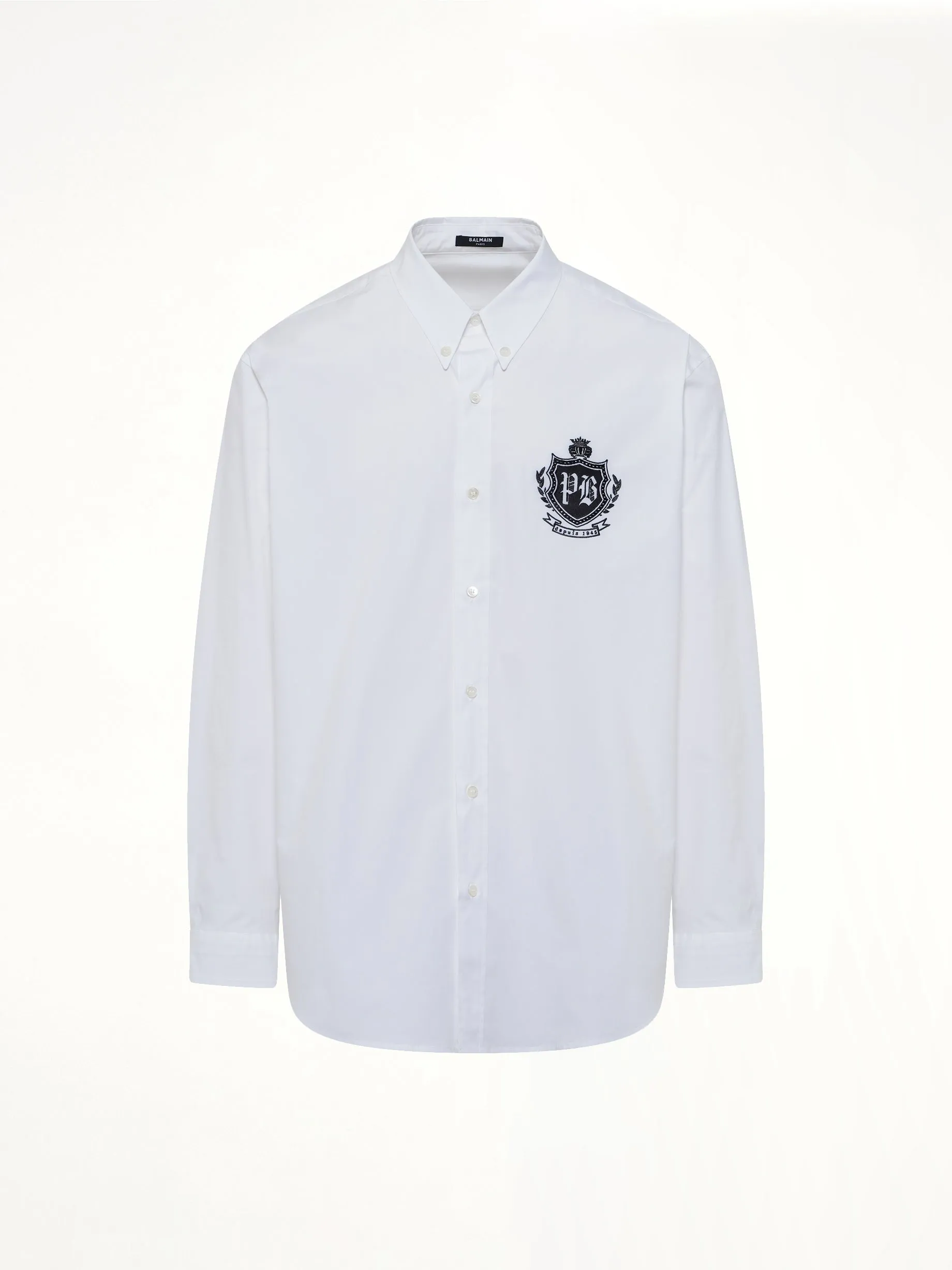 College Poplin Emblem Shirt in White sold by MARAIS product image thumbnail 2