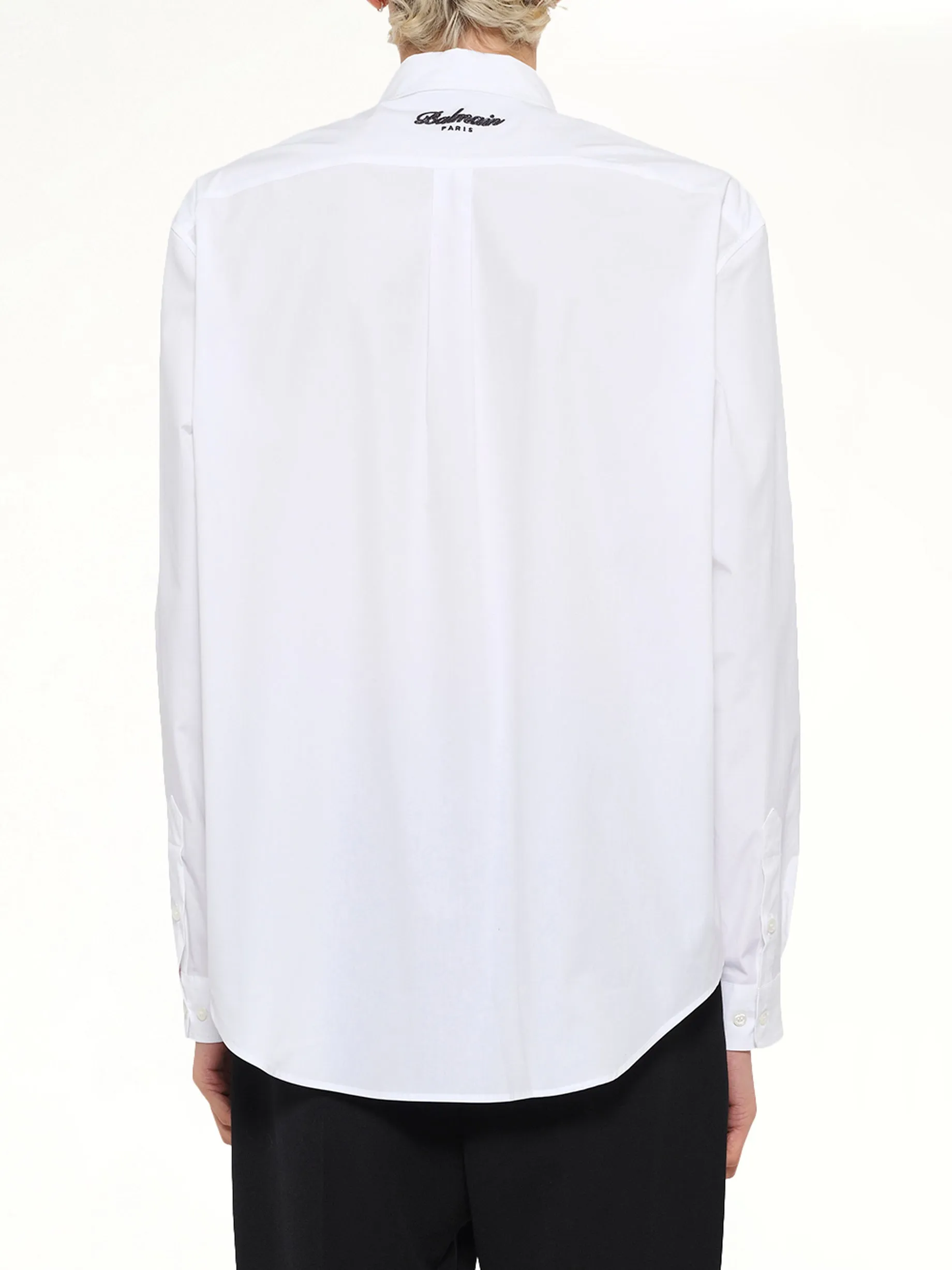 College Poplin Emblem Shirt in White sold by MARAIS product image thumbnail 5