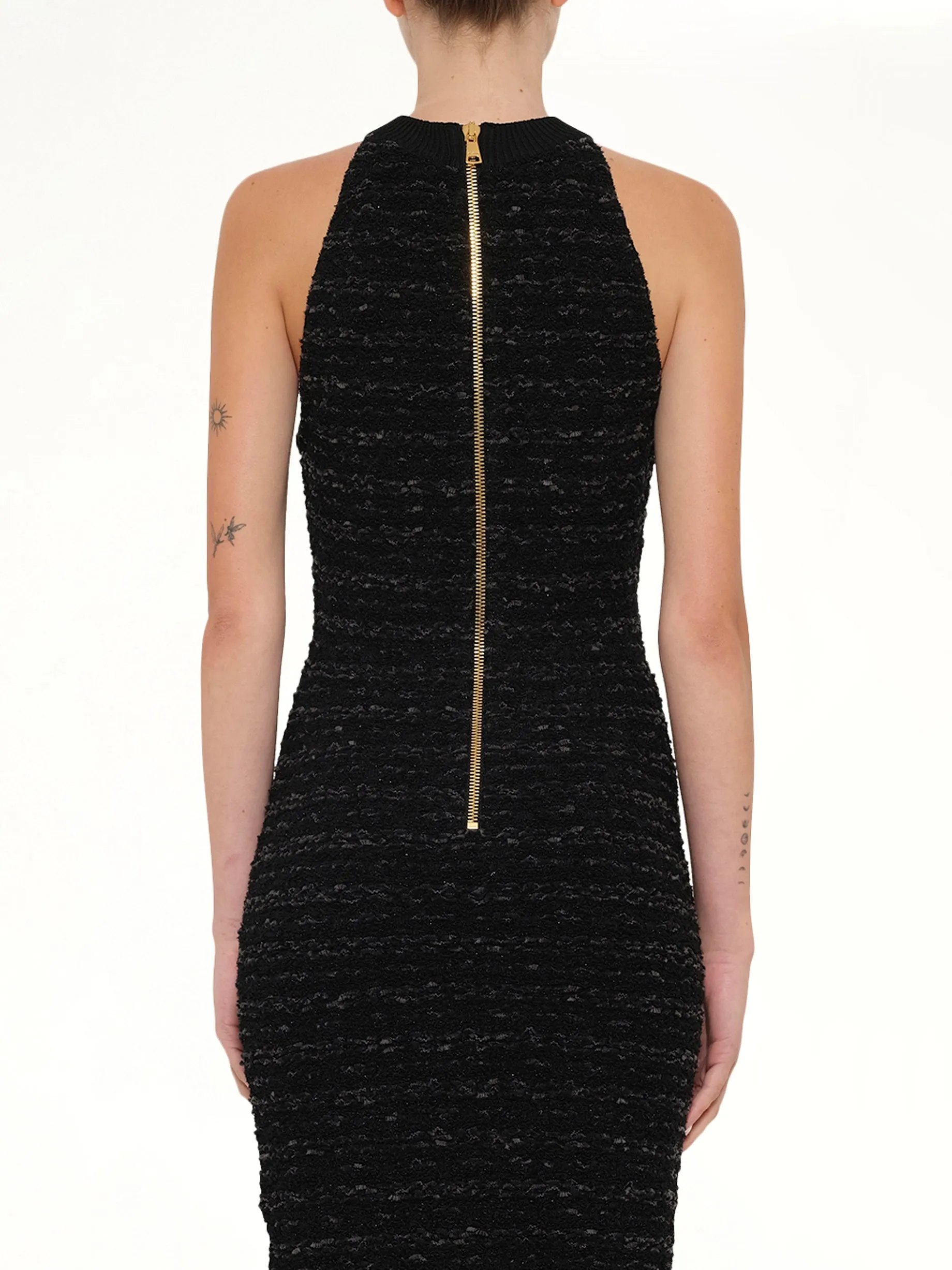 Halterneck Knit Tweed Dress in Black sold by MARAIS product image thumbnail 5
