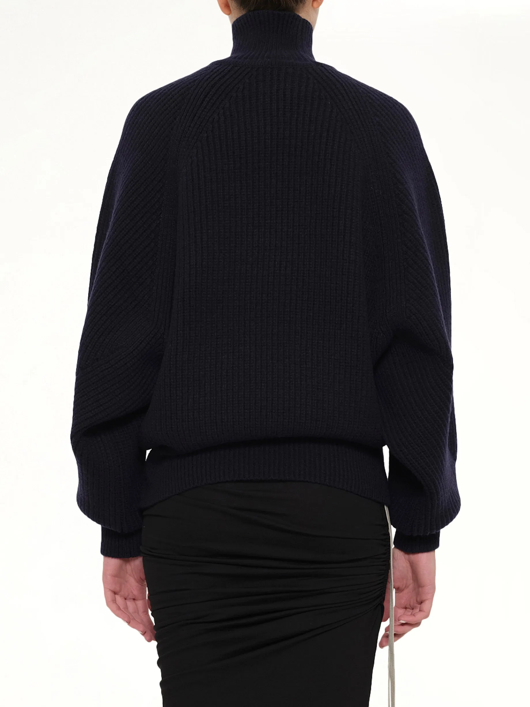 Batwing Ribbed Knit Pullover in Blue sold by MARAIS product image thumbnail 5