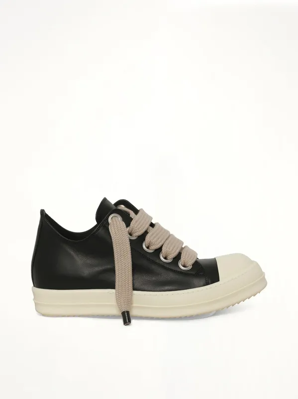 Jumbolace Low Sneaks in Black/Milk made by Rick Owens