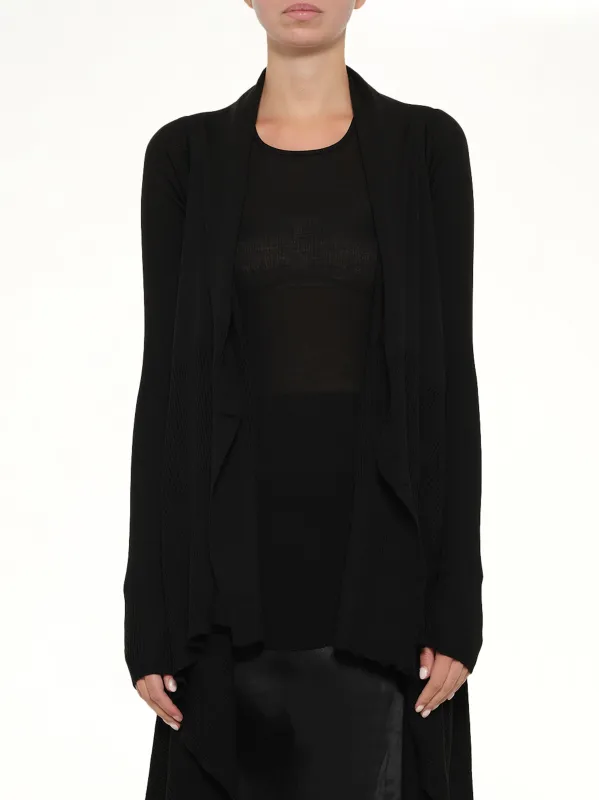 Long Wrap Cardigan in Black made by Rick Owens