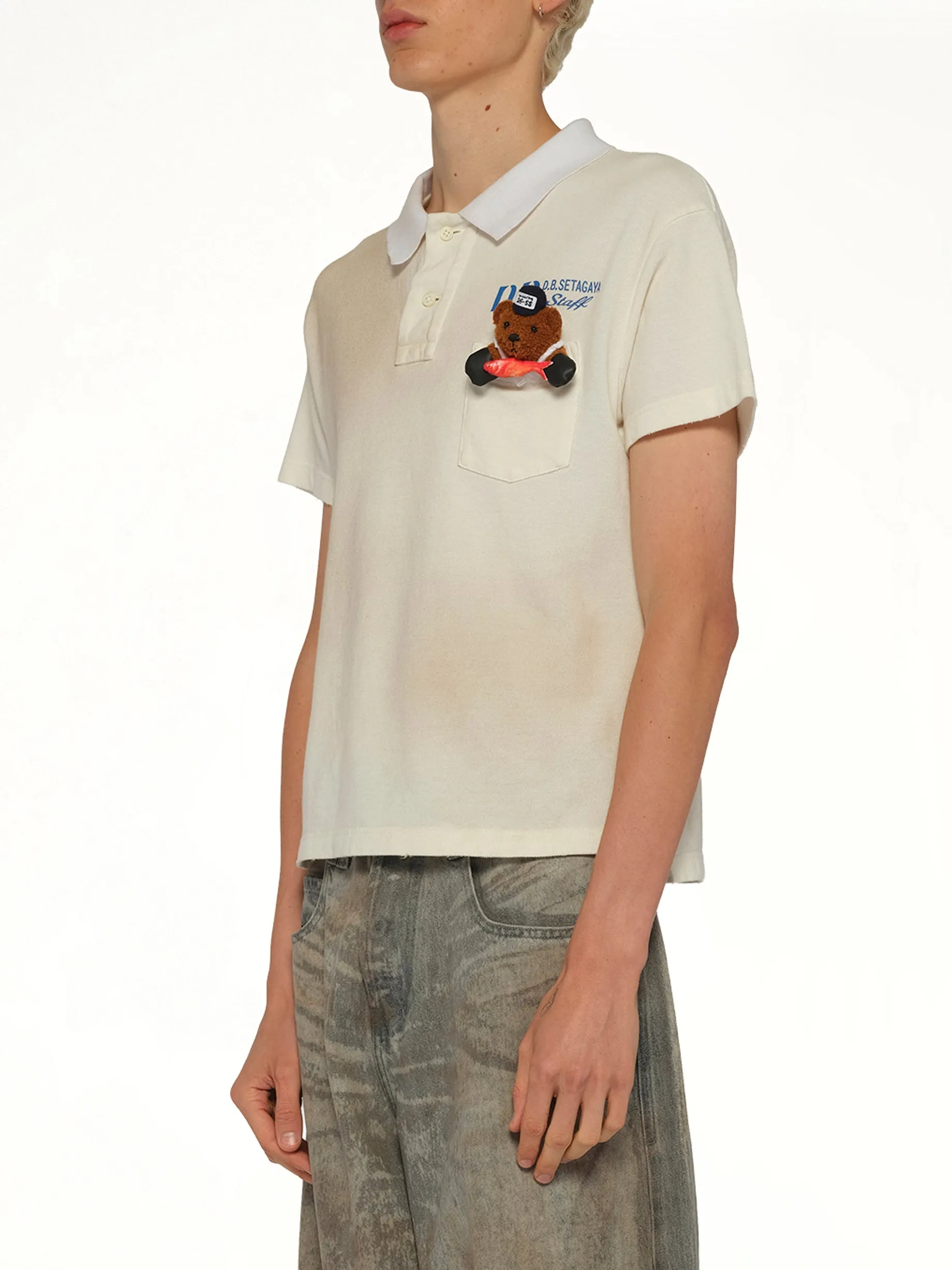 Polo Shirt With My Workwear Bear in White sold by MARAIS product image thumbnail 3