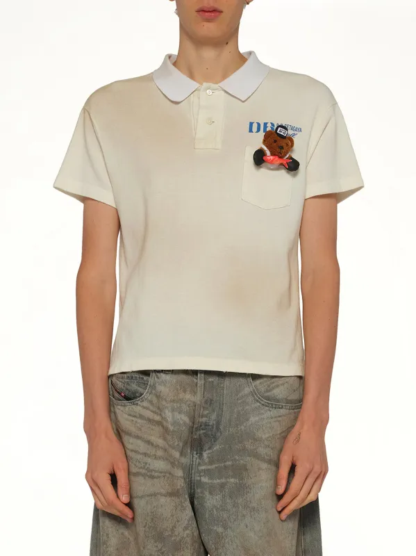 Polo Shirt With My Workwear Bear  in White made by Doublet