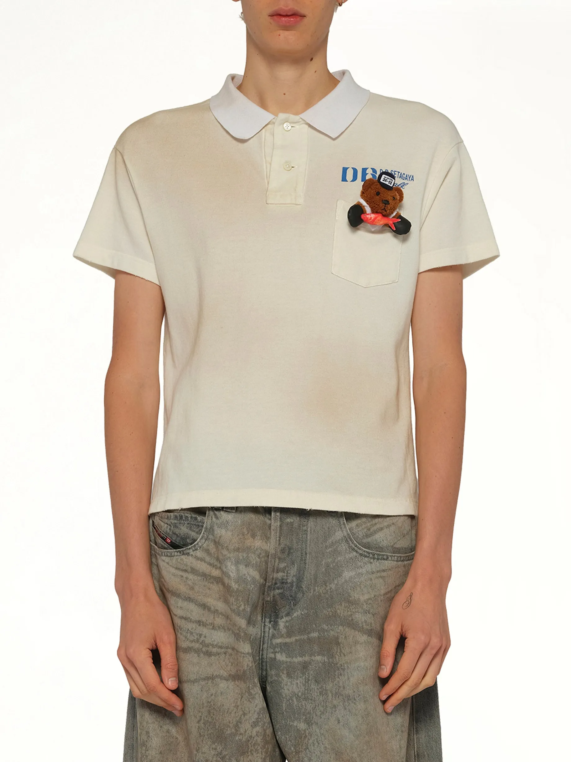 Polo Shirt With My Workwear Bear in White sold by MARAIS