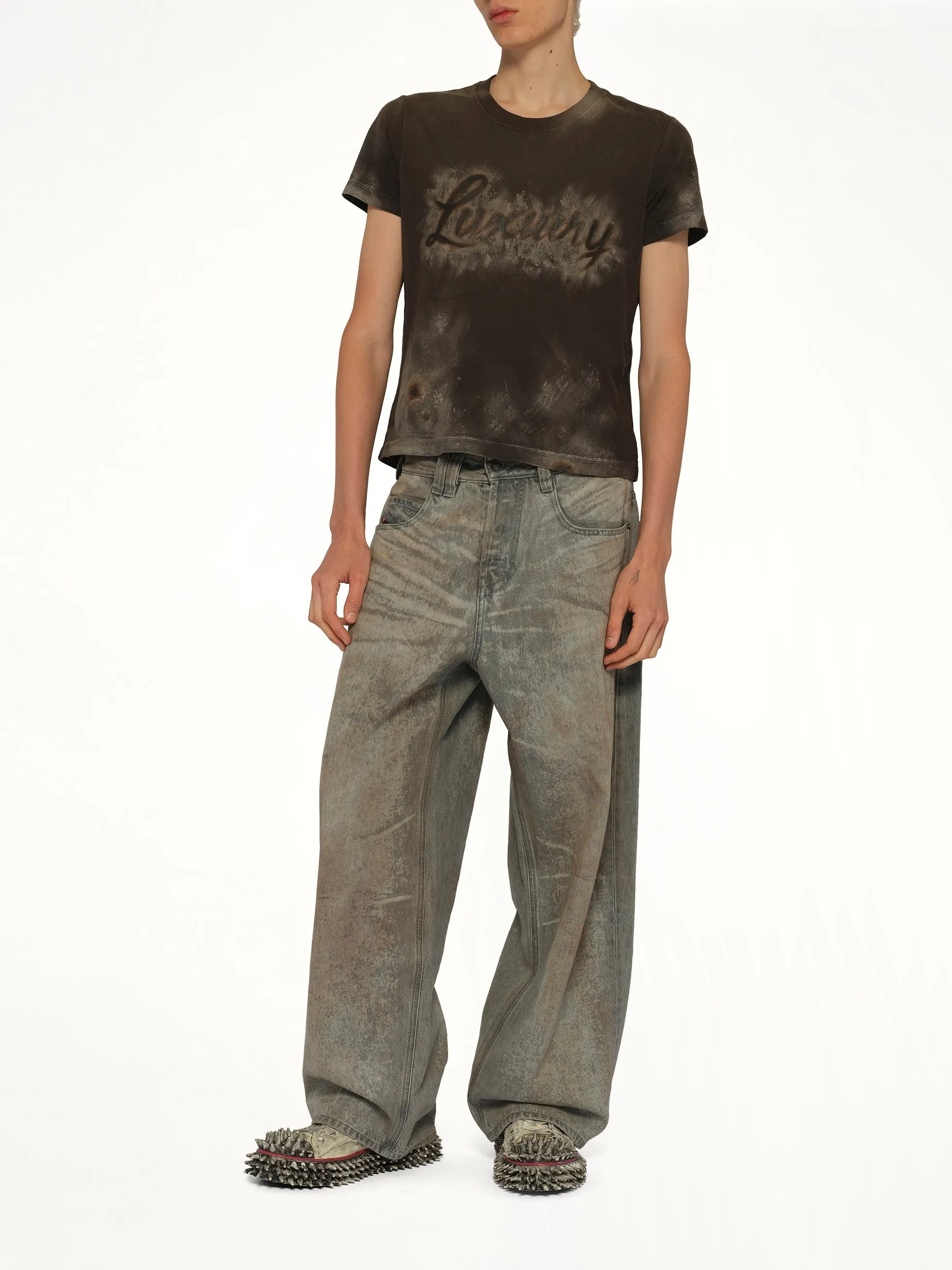 Luxury Mud Paint T-Shirt in Brown sold by MARAIS product image thumbnail 4