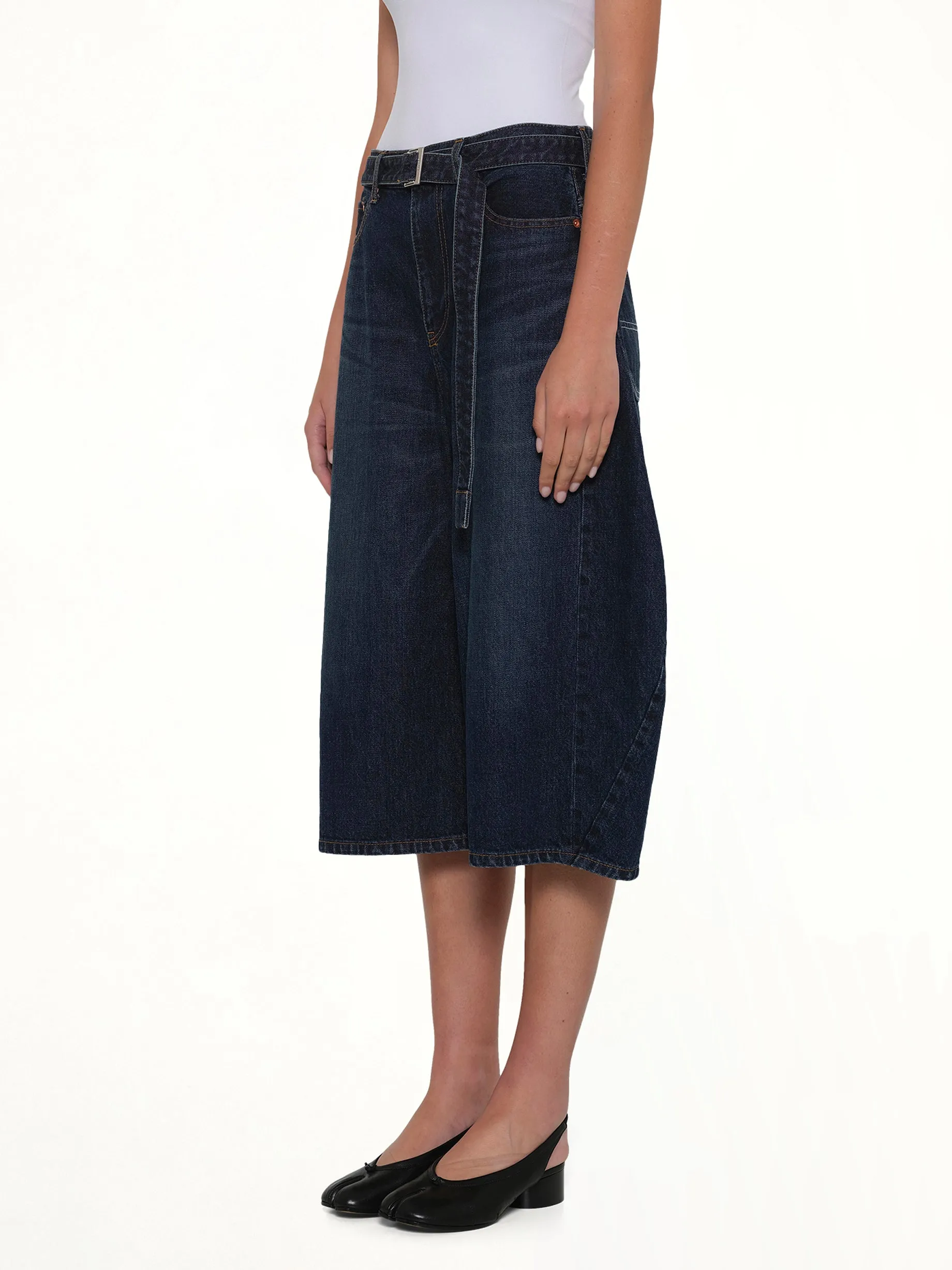 Barrel Denim Bermuda Pants in Blue sold by MARAIS product image thumbnail 3
