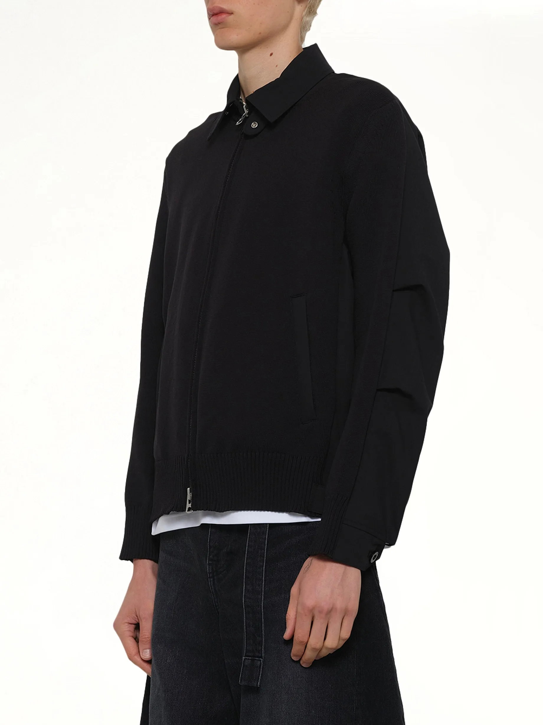 Weathercloth x Knit Blouson in Black sold by MARAIS product image thumbnail 3