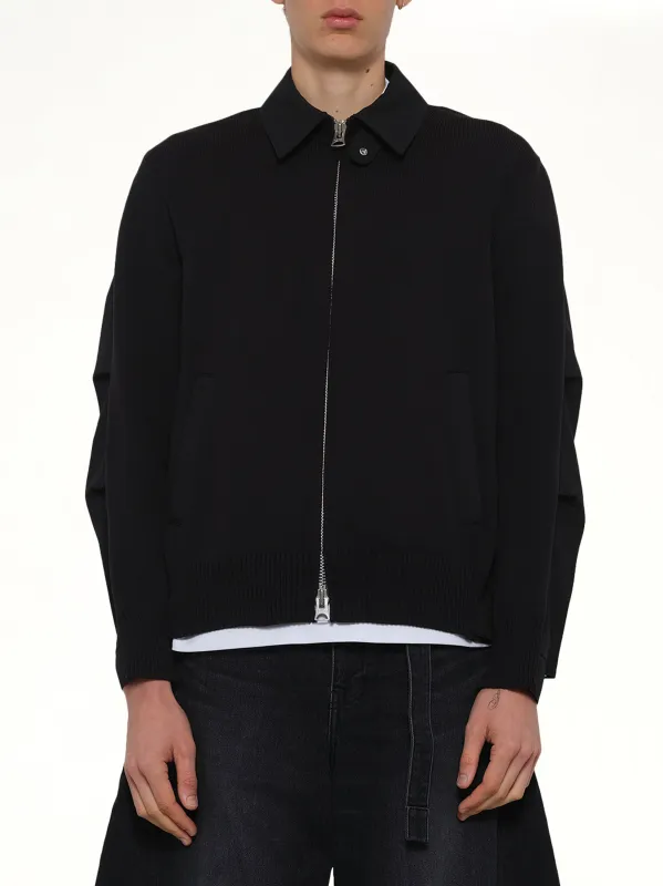 Weathercloth x Knit Blouson in Black made by MARAIS