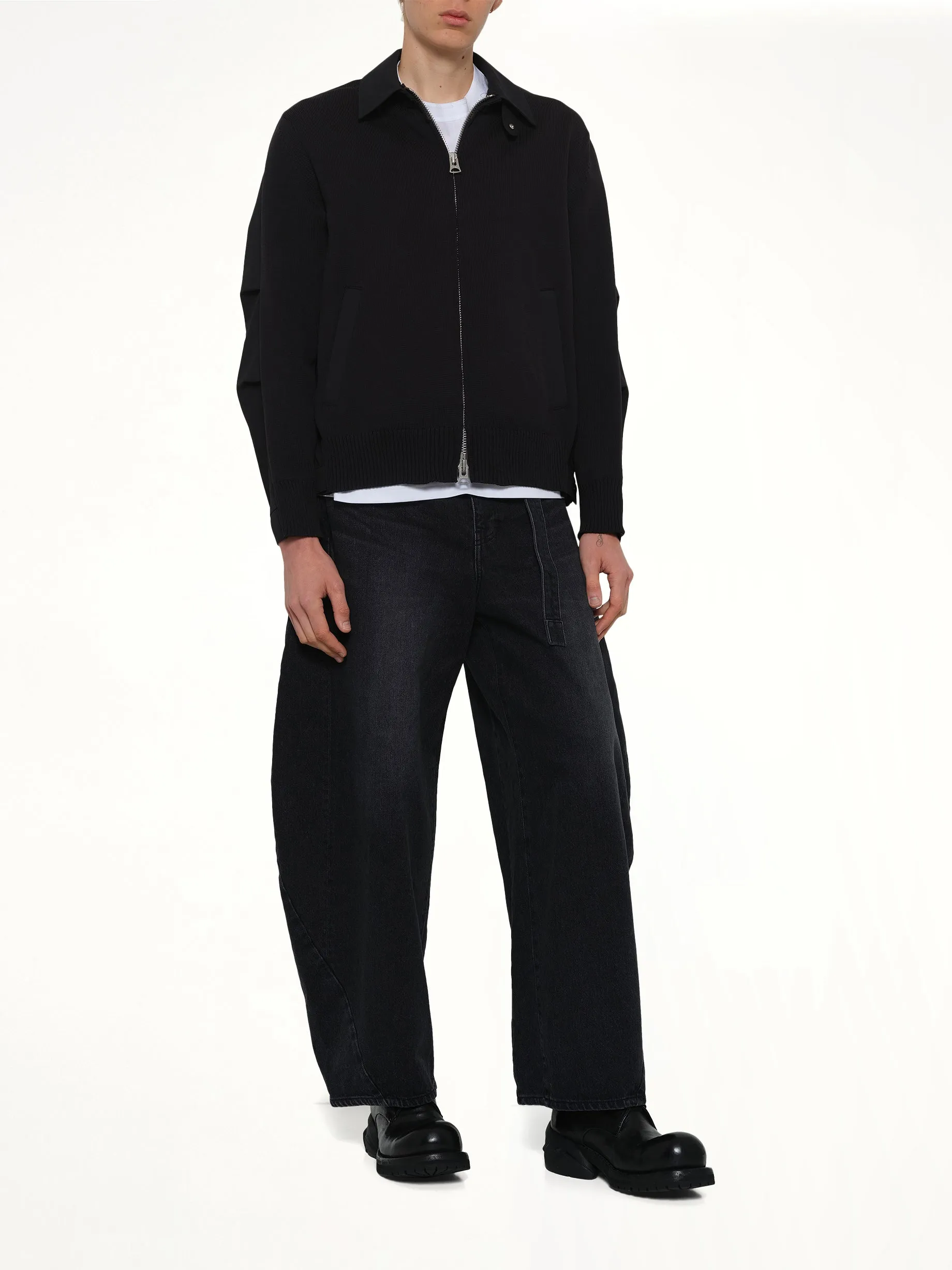 Weathercloth x Knit Blouson in Black sold by MARAIS product image thumbnail 4
