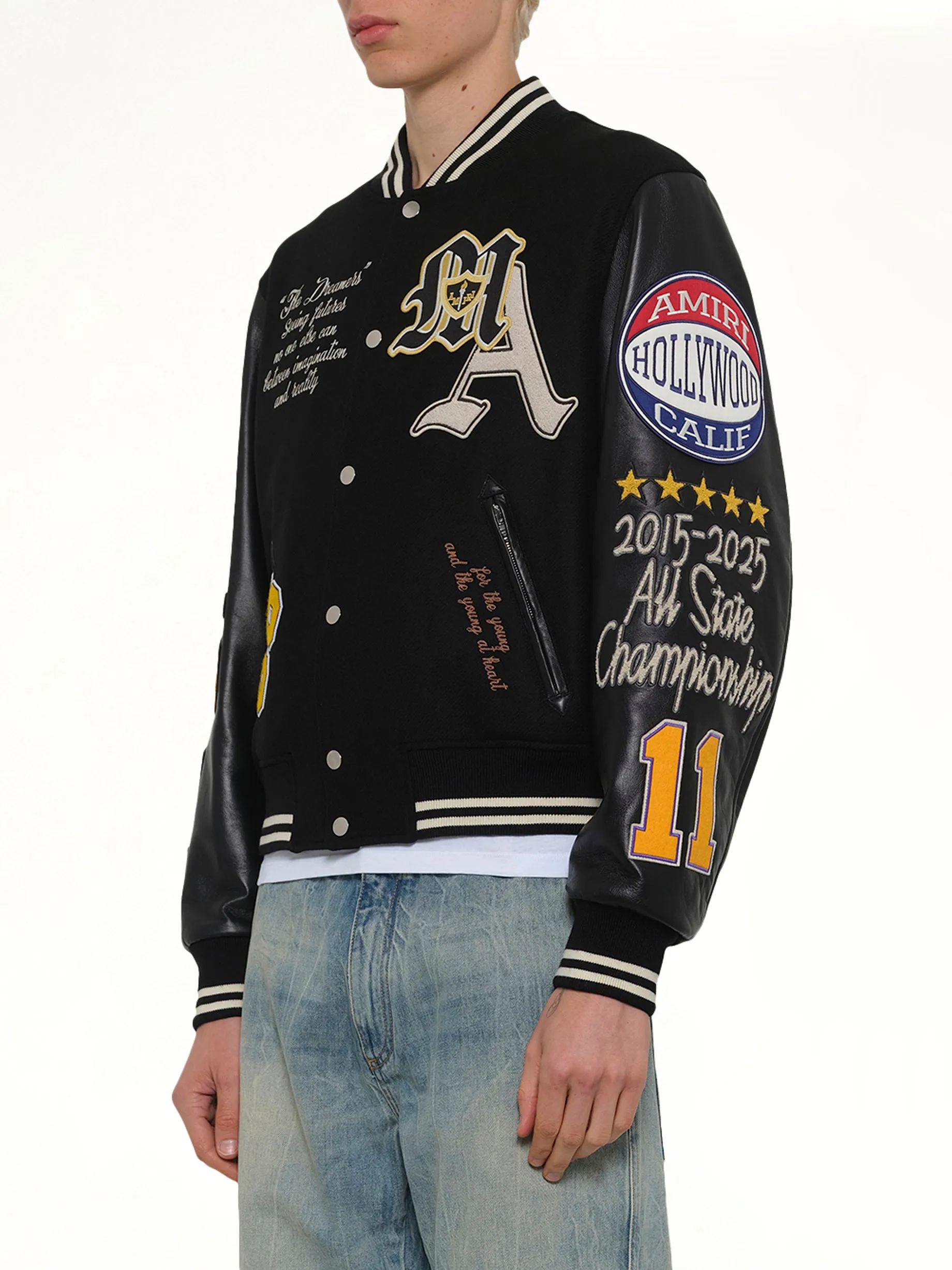 Varsity Patch Jacket in Black sold by MARAIS product image thumbnail 3