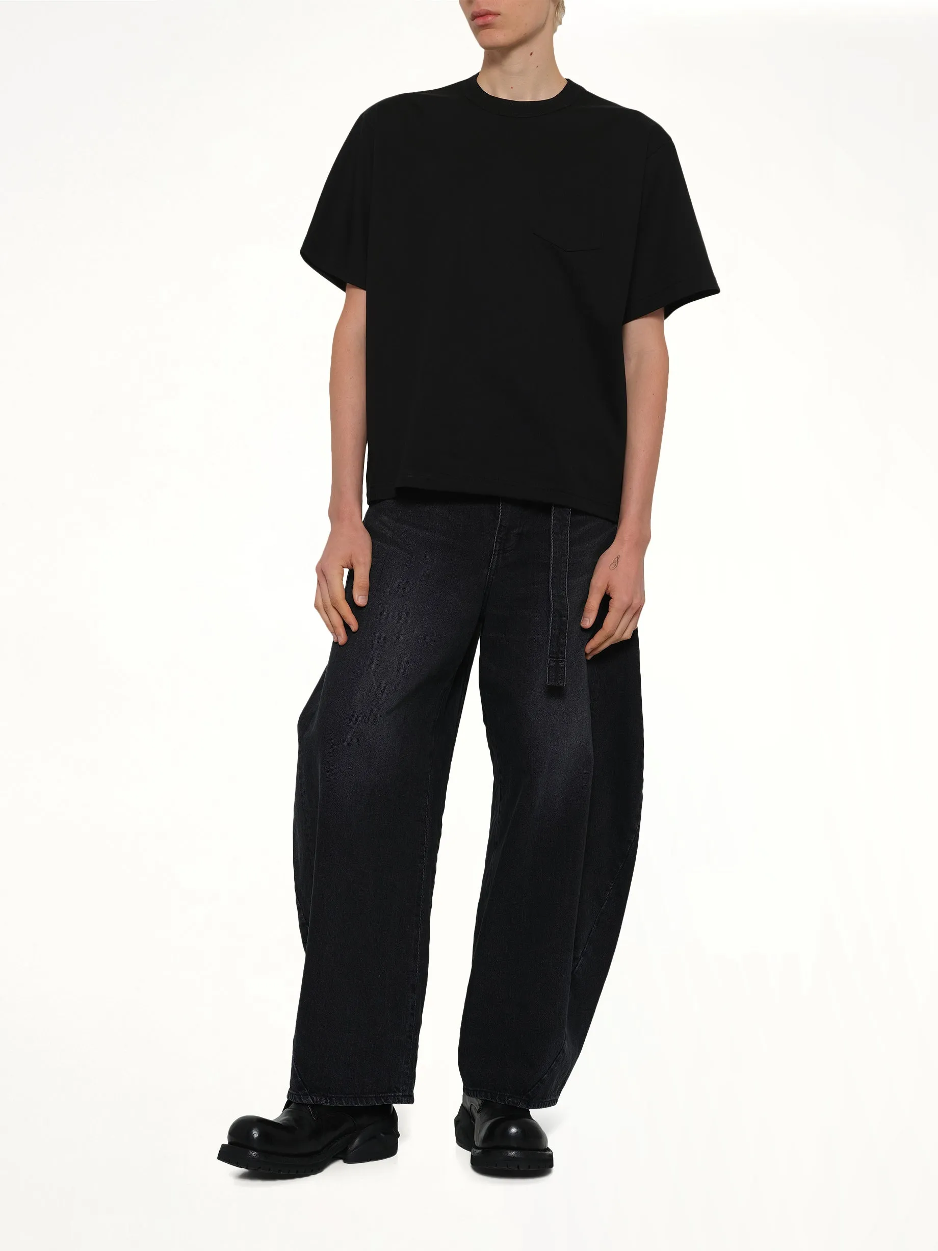 Cotton Jersey T-Shirt in Black sold by MARAIS product image thumbnail 4