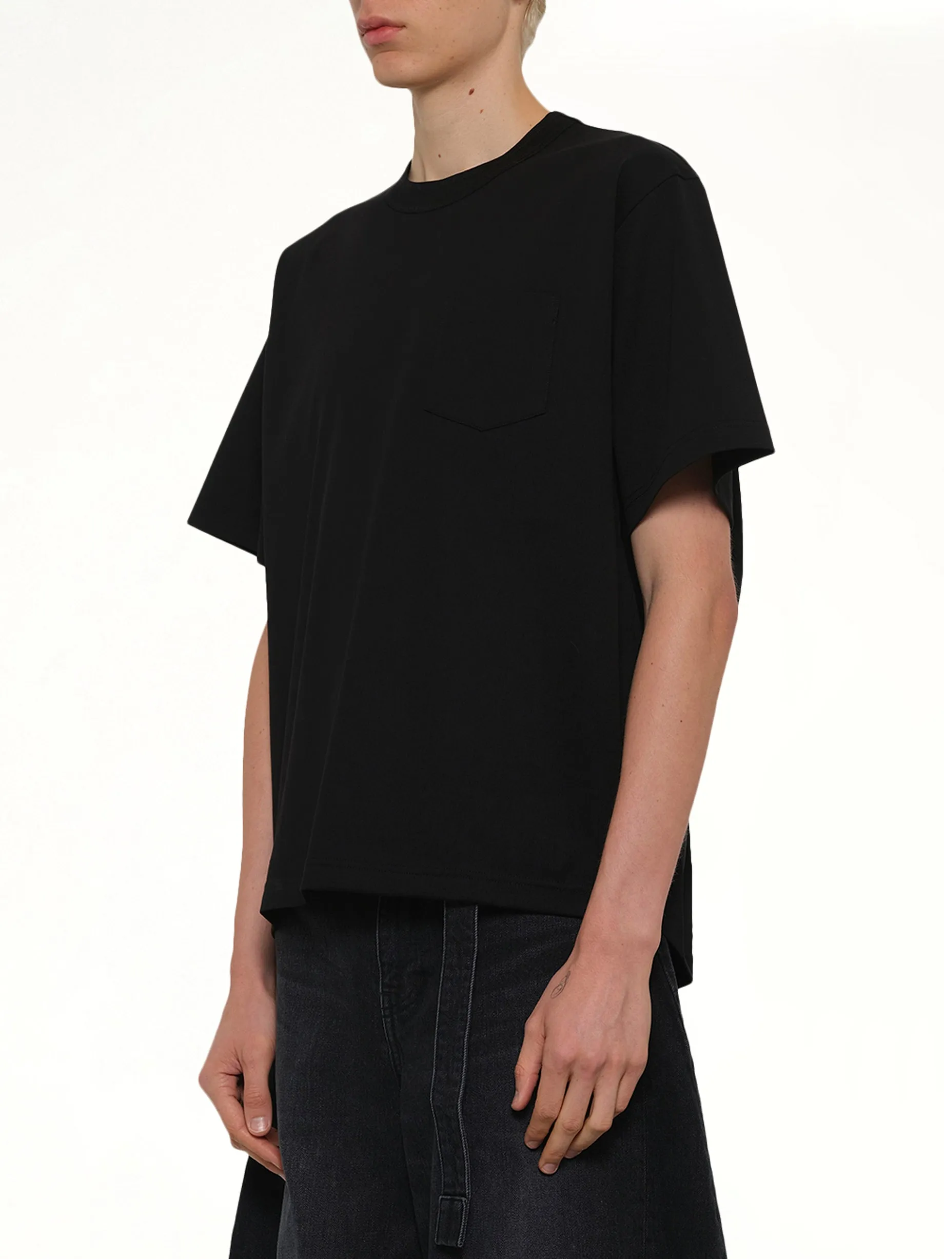 Cotton Jersey T-Shirt in Black sold by MARAIS product image thumbnail 3
