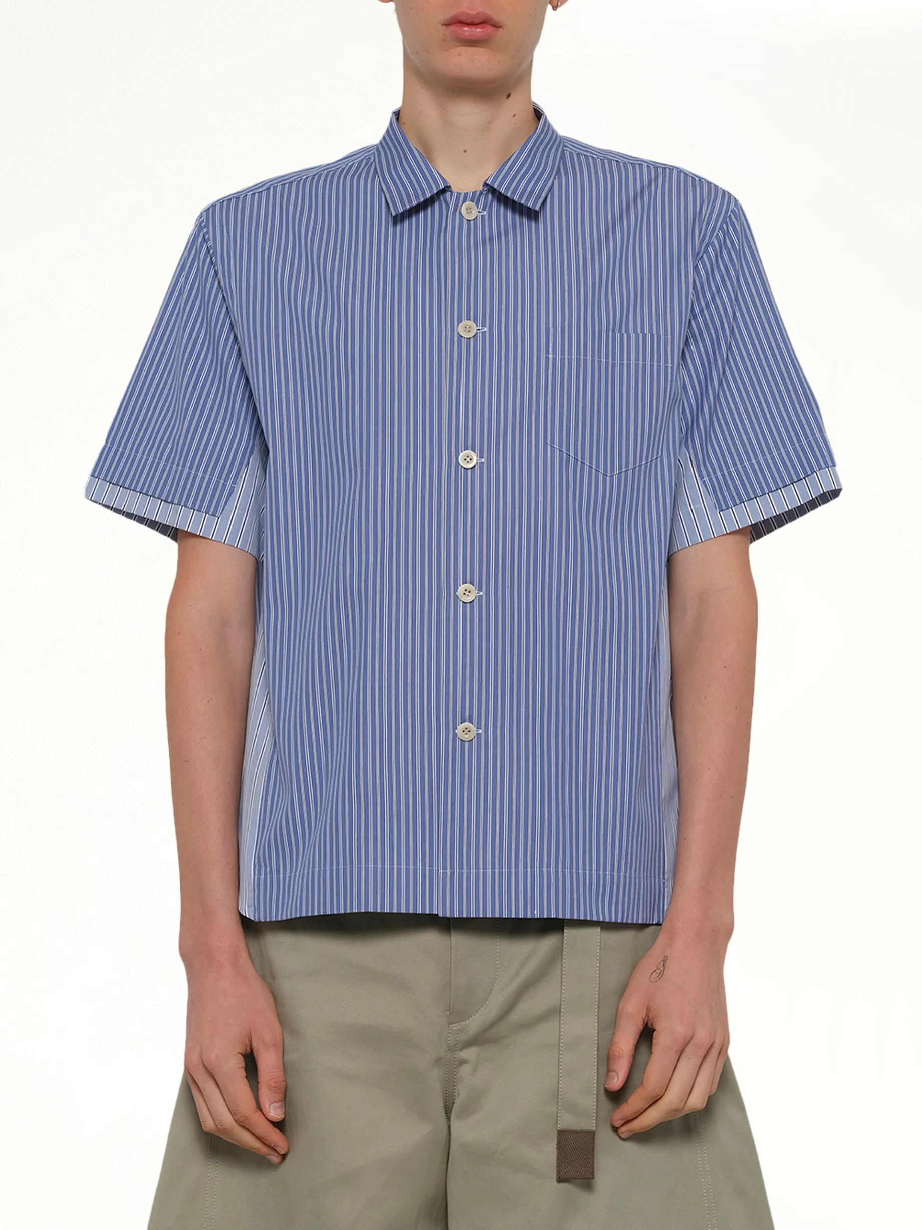 Poplin Shirt in Blue Stripe sold by MARAIS