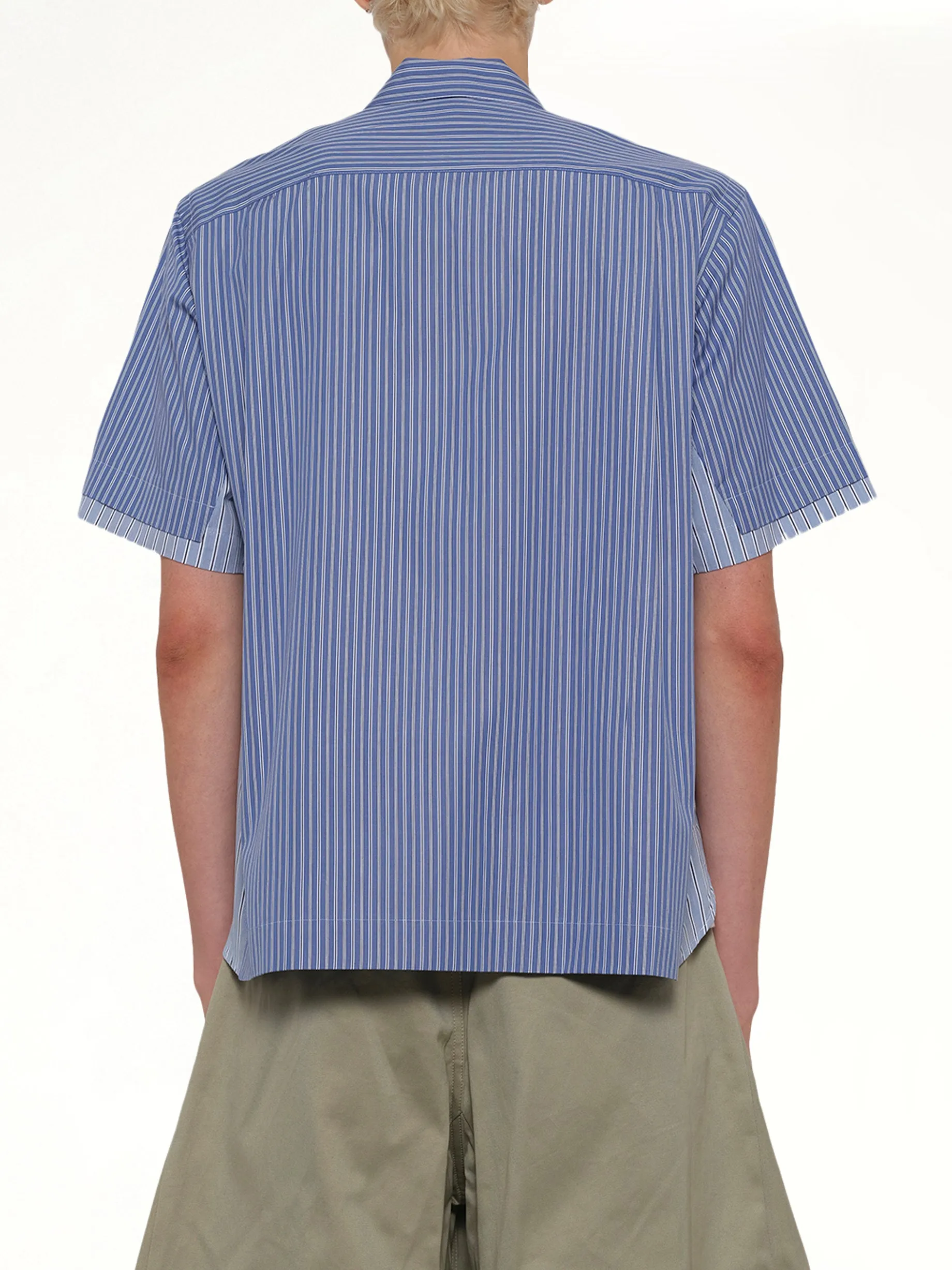Poplin Shirt in Blue Stripe sold by MARAIS product image thumbnail 5