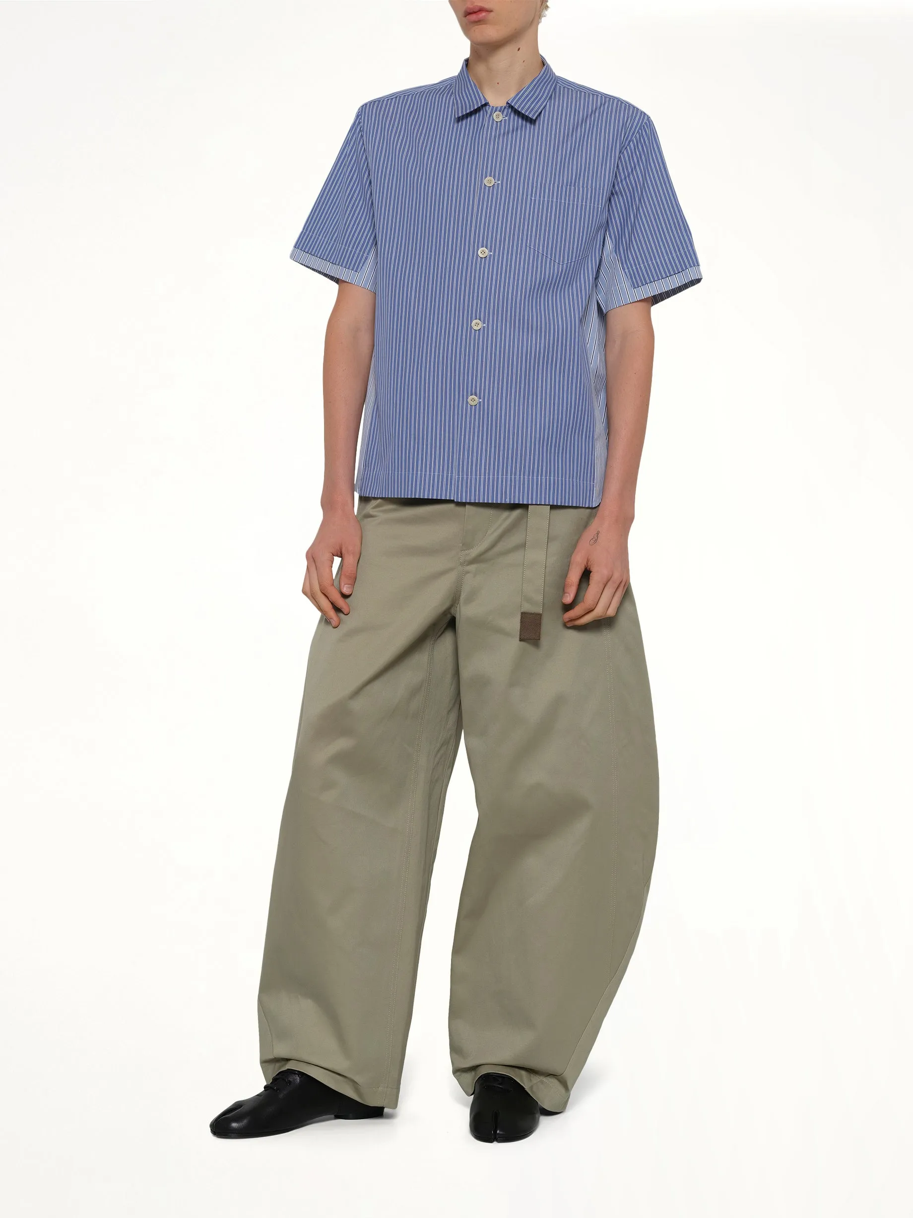 Poplin Shirt in Blue Stripe sold by MARAIS product image thumbnail 4