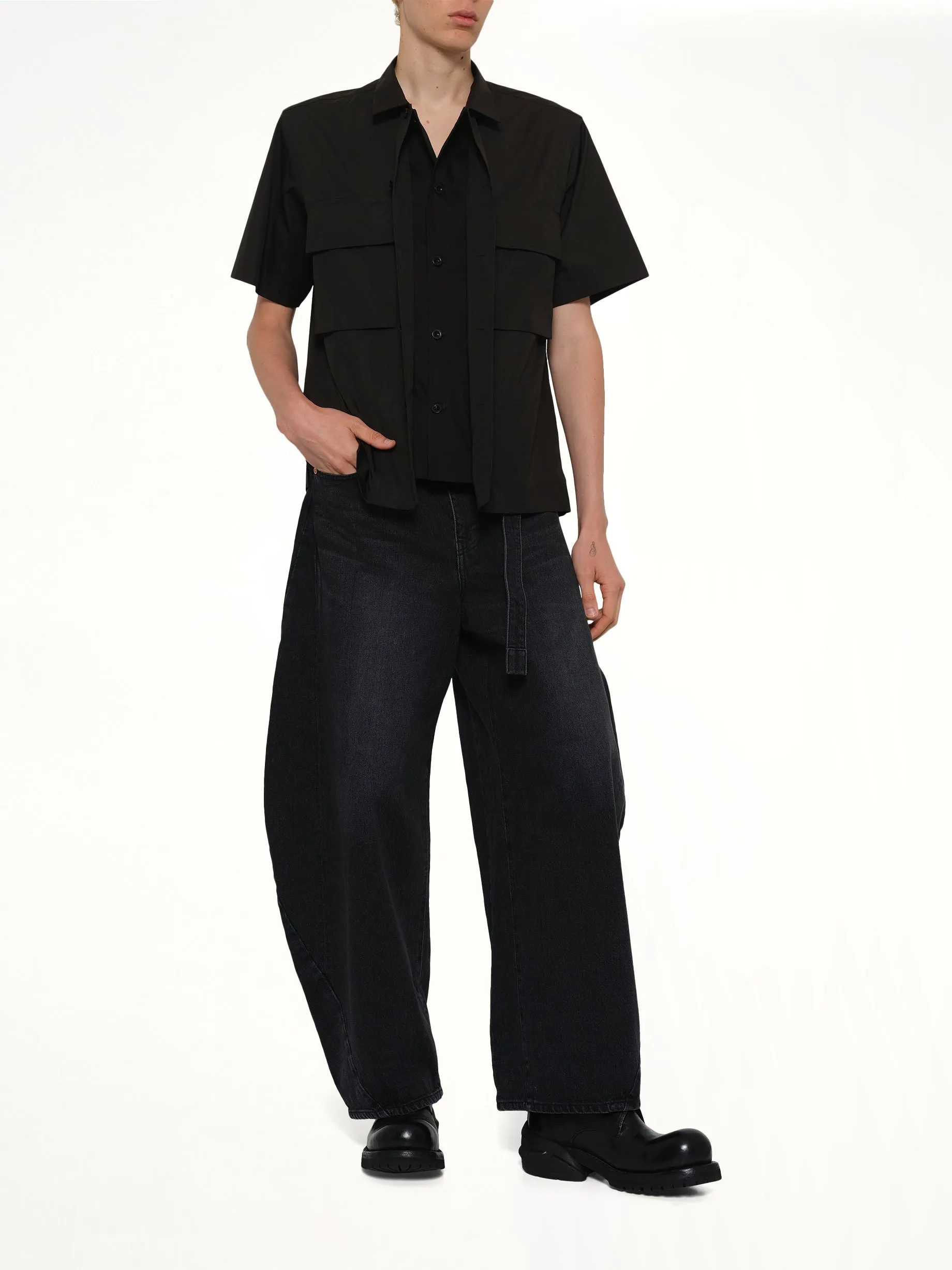 Poplin Shirt in Black sold by MARAIS product image thumbnail 4