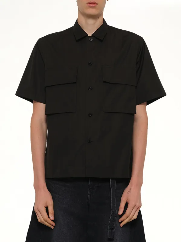 Poplin Shirt in Black made by Sacai