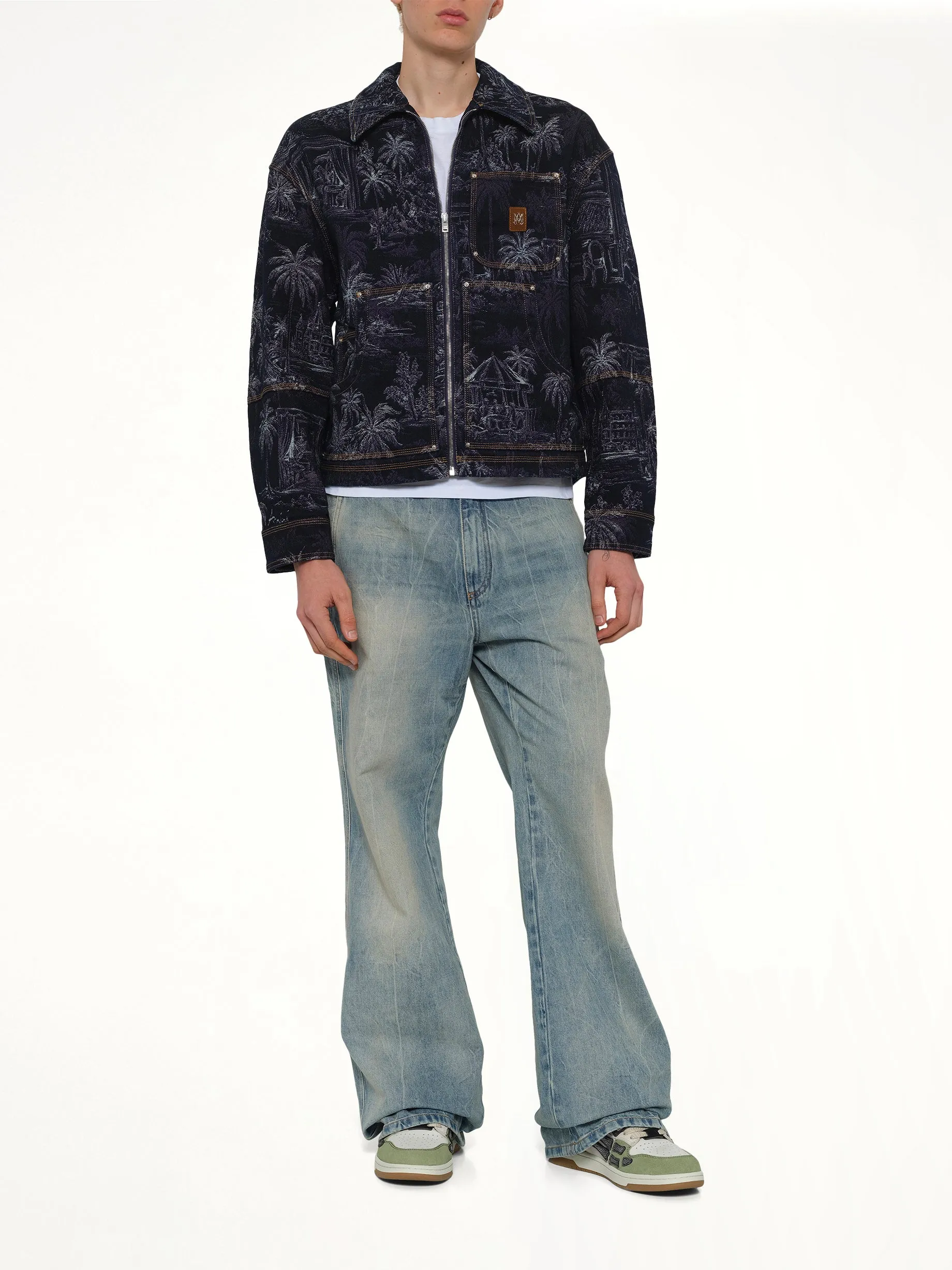 Chateau Palms Jacquard Jacket in Indigo sold by MARAIS product image thumbnail 4