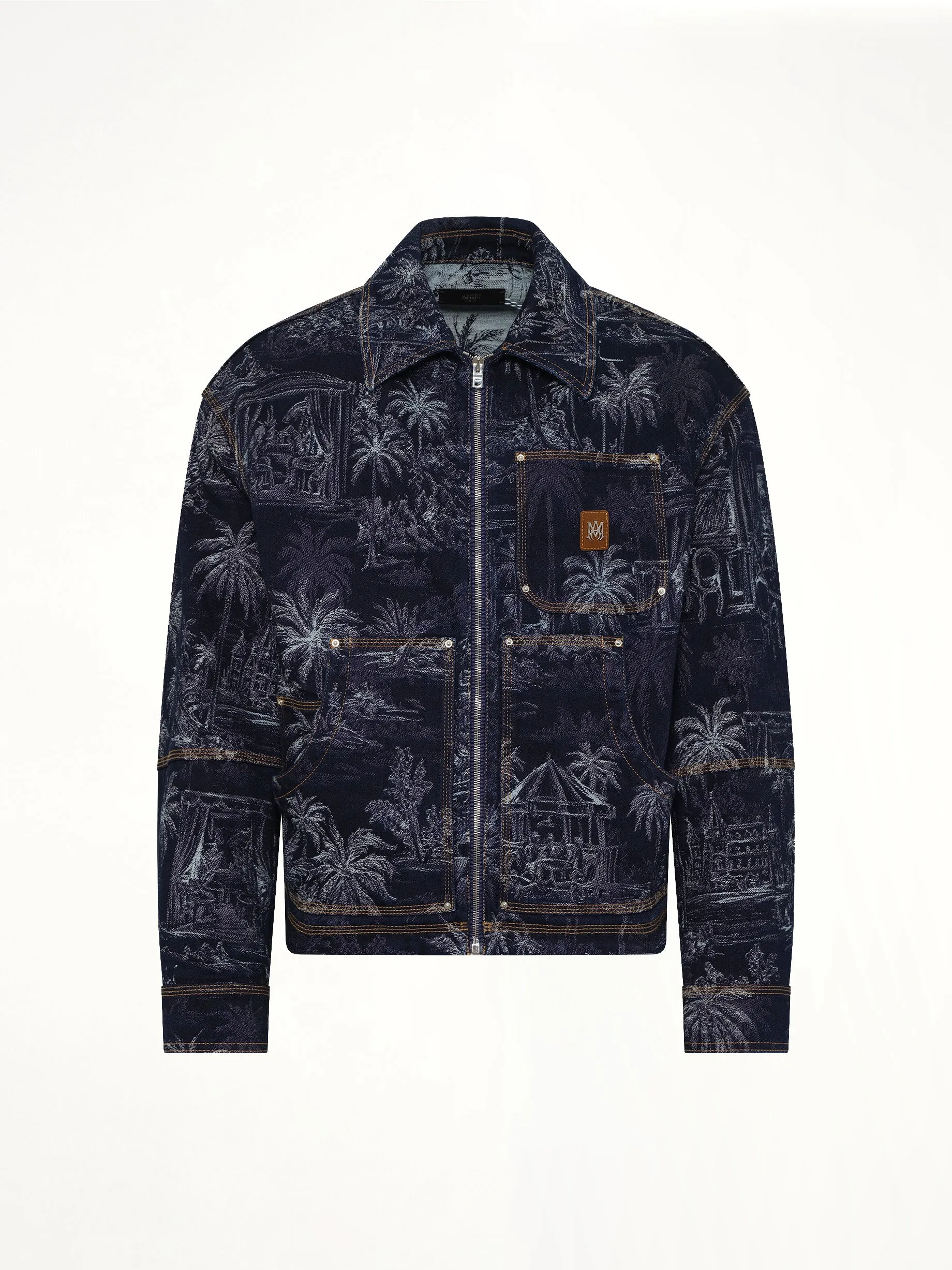 Chateau Palms Jacquard Jacket in Indigo sold by MARAIS product image thumbnail 2